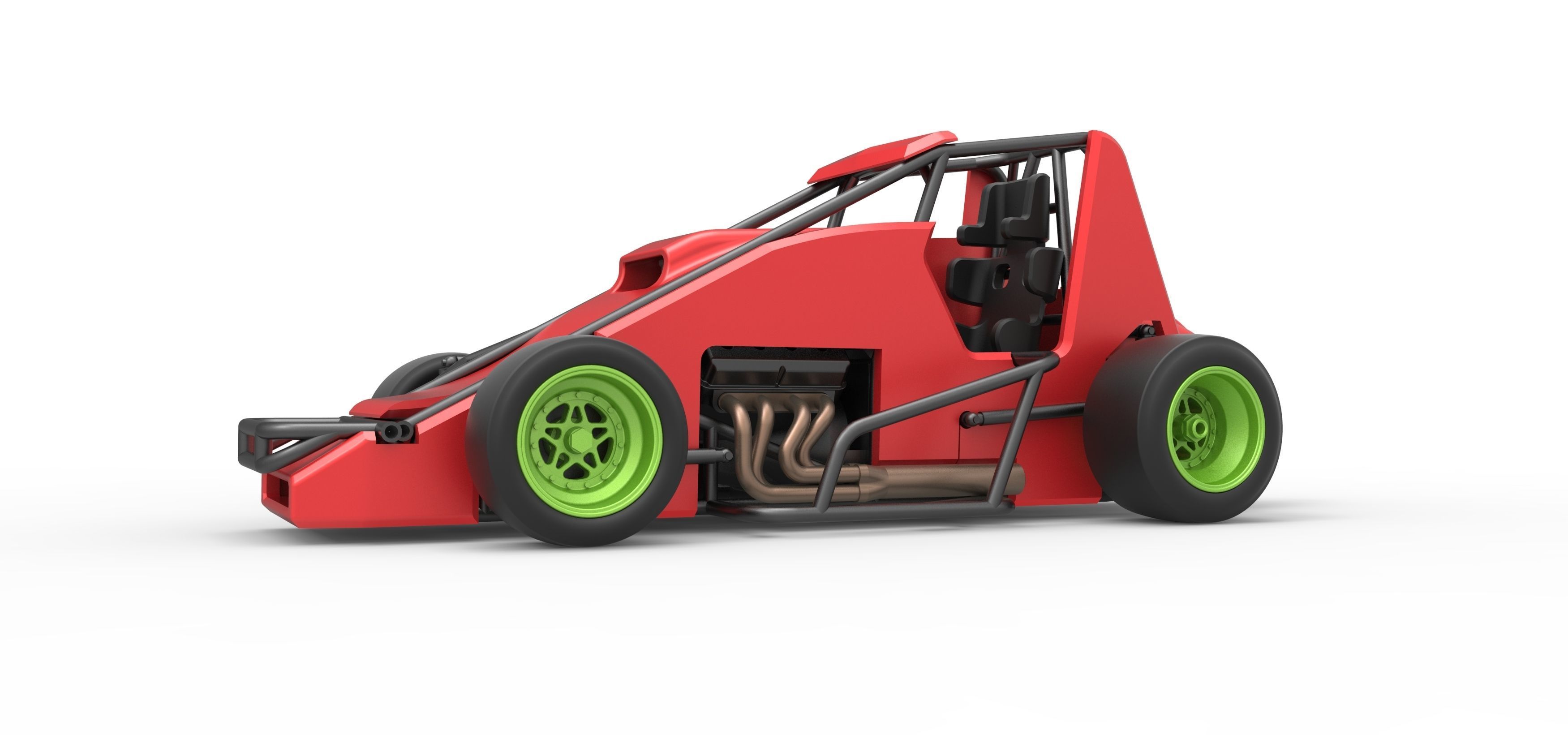 Pavement Sprint car Scale 1 to 25 3D print model_2