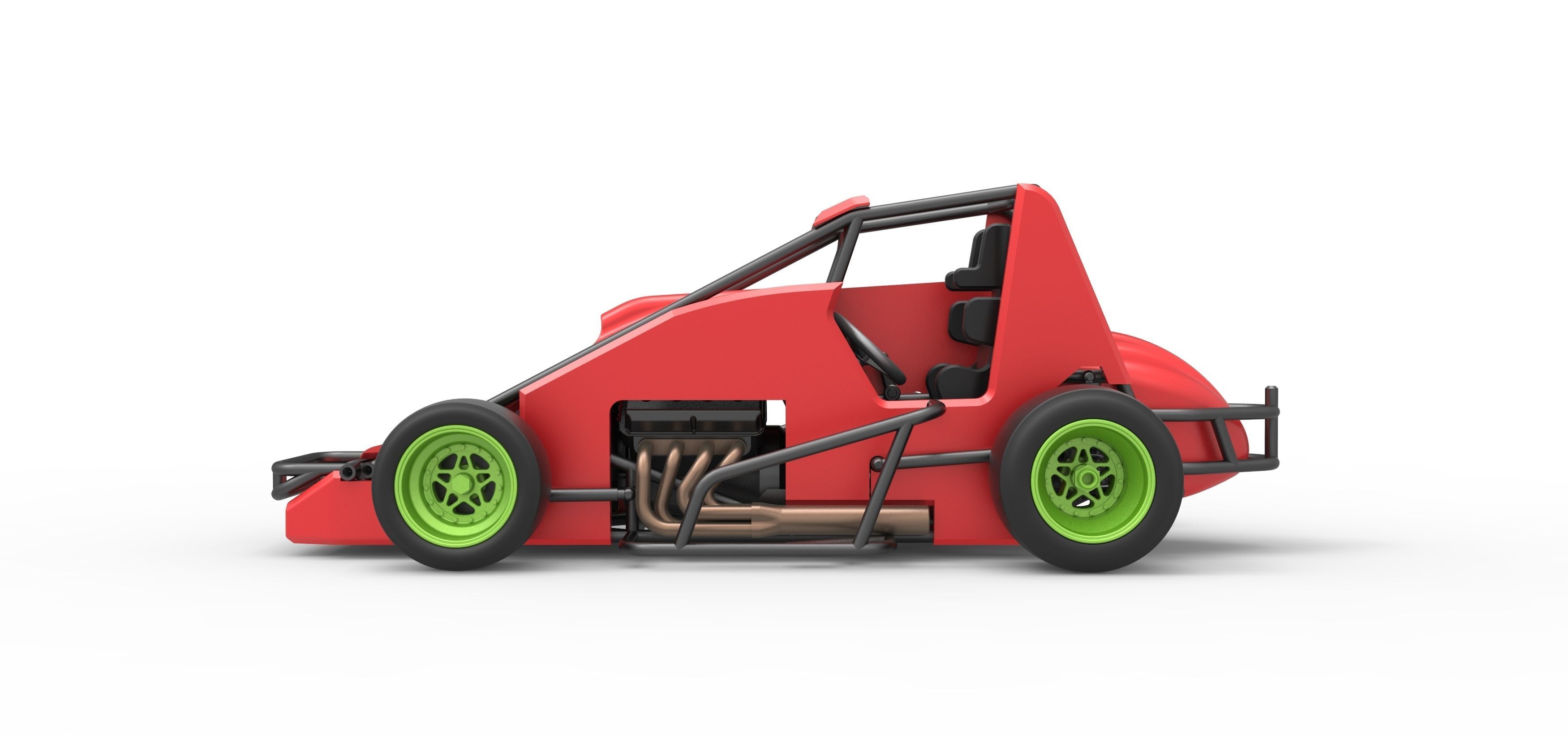 Pavement Sprint car Scale 1 to 25 3D print model_9