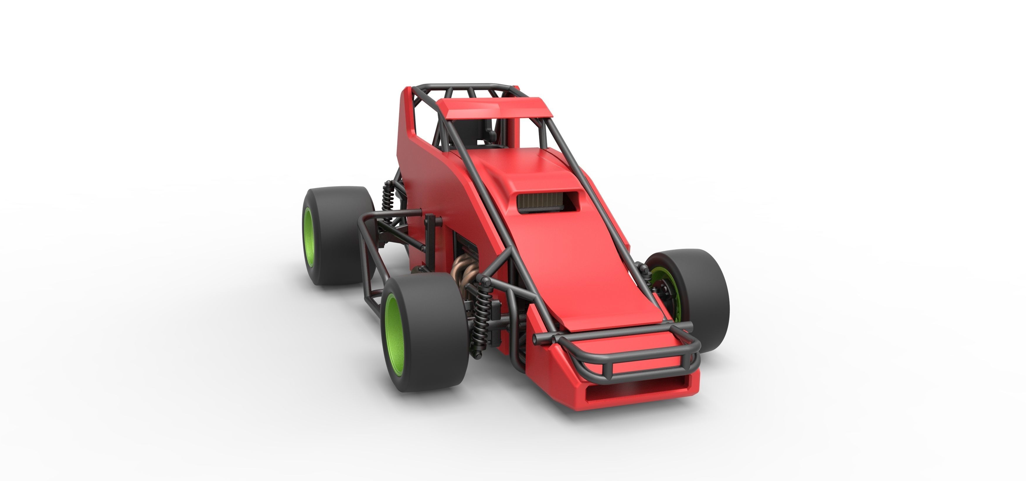 Pavement Sprint car Scale 1 to 25 3D print model_21