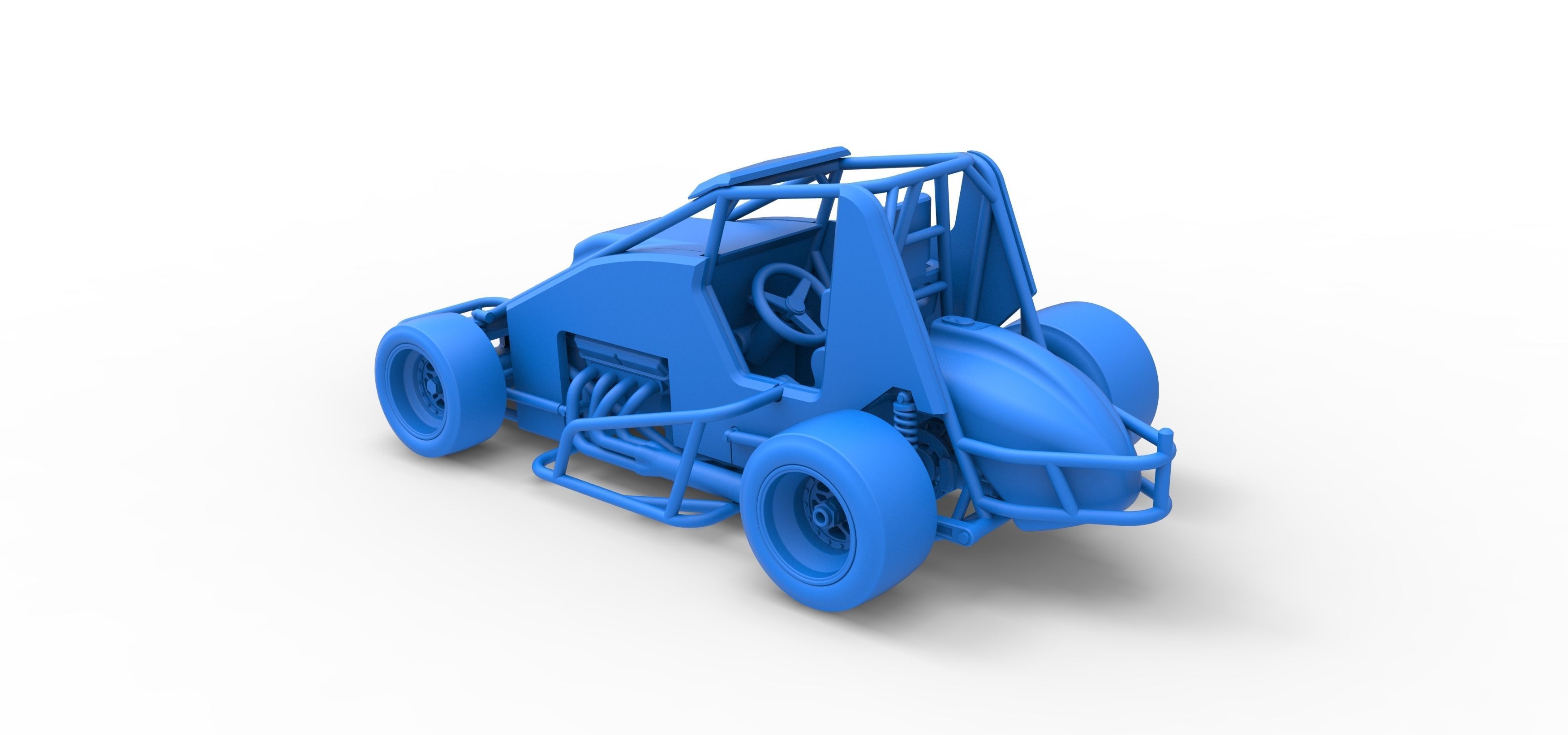 Pavement Sprint car Scale 1 to 25 3D print model_33