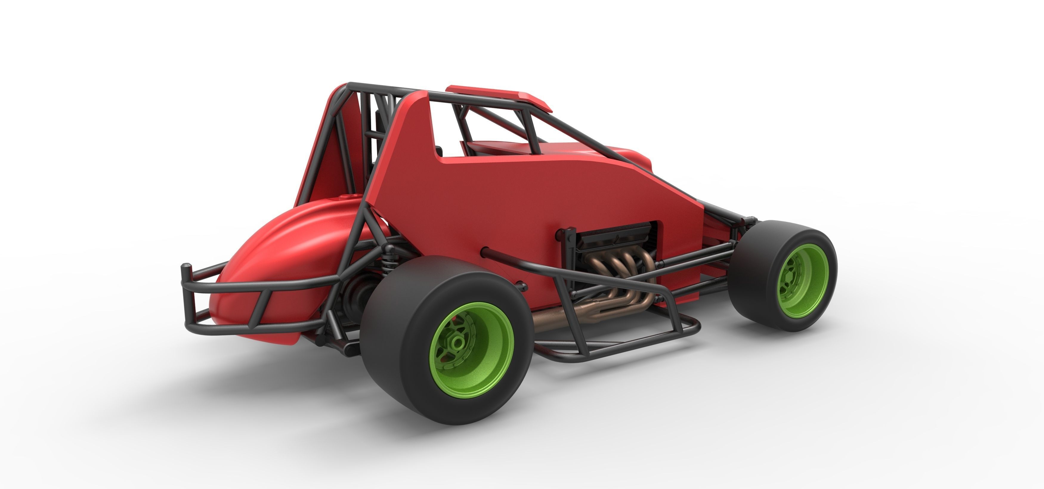 Pavement Sprint car Scale 1 to 25 3D print model_17