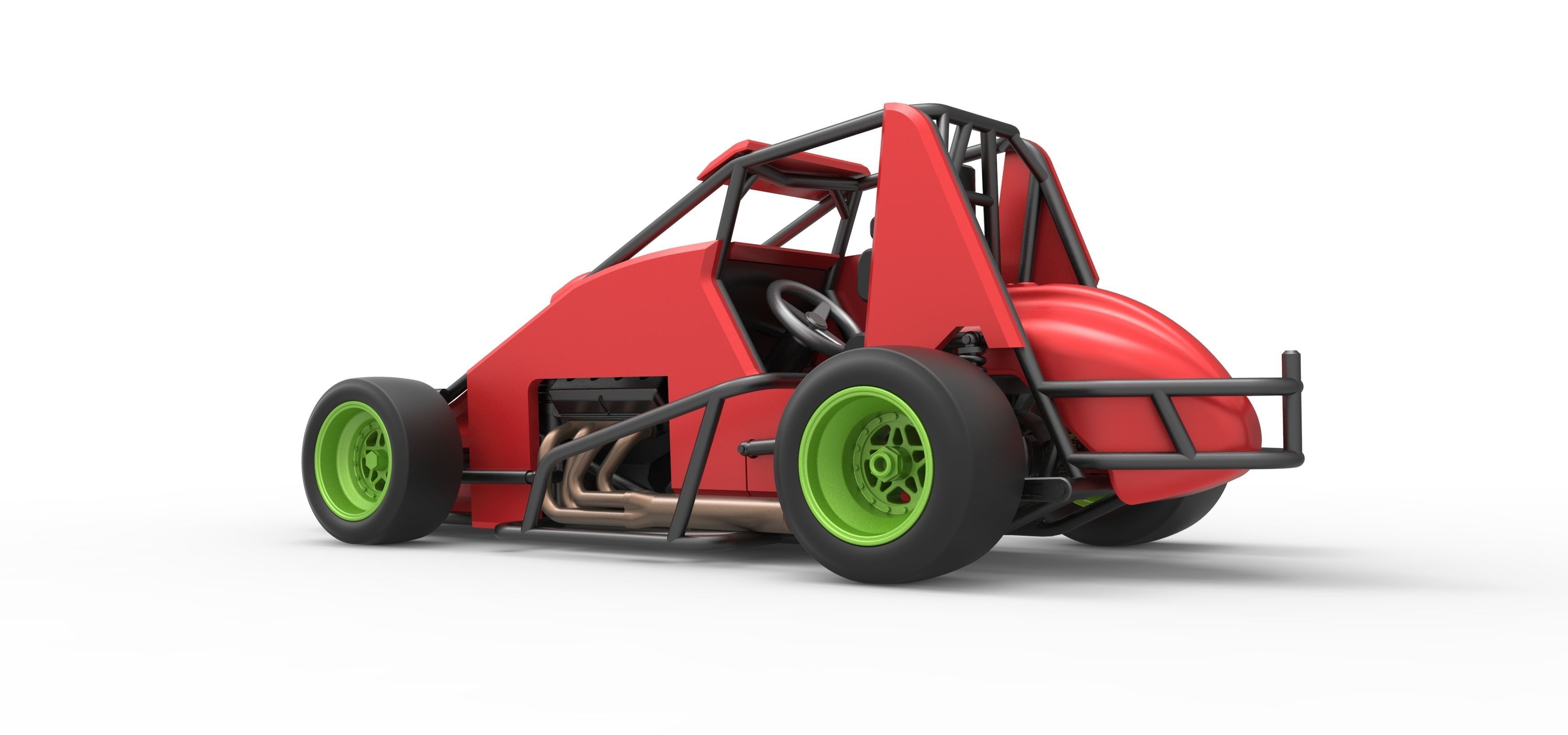Pavement Sprint car Scale 1 to 25 3D print model_13