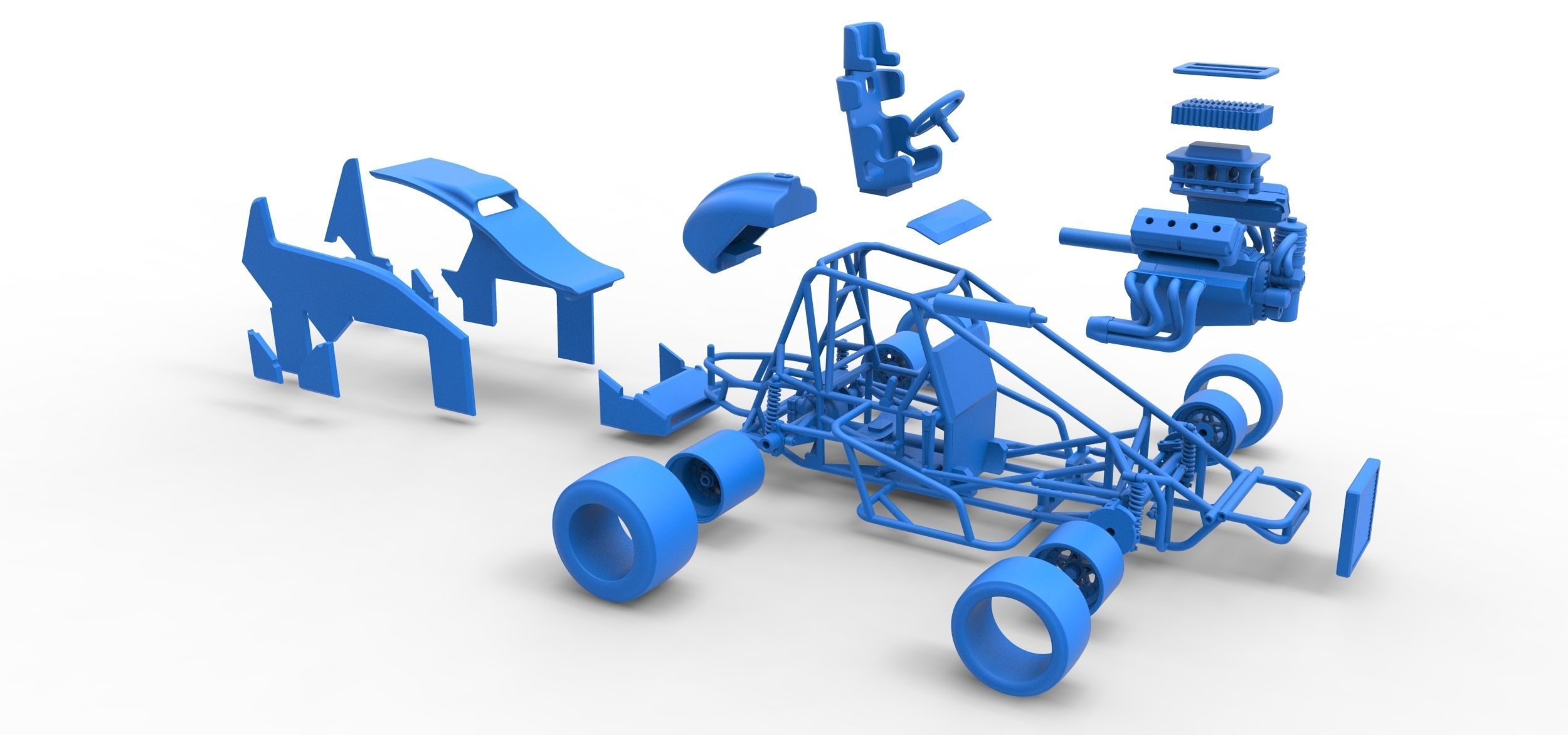 Pavement Sprint car Scale 1 to 25 3D print model_52