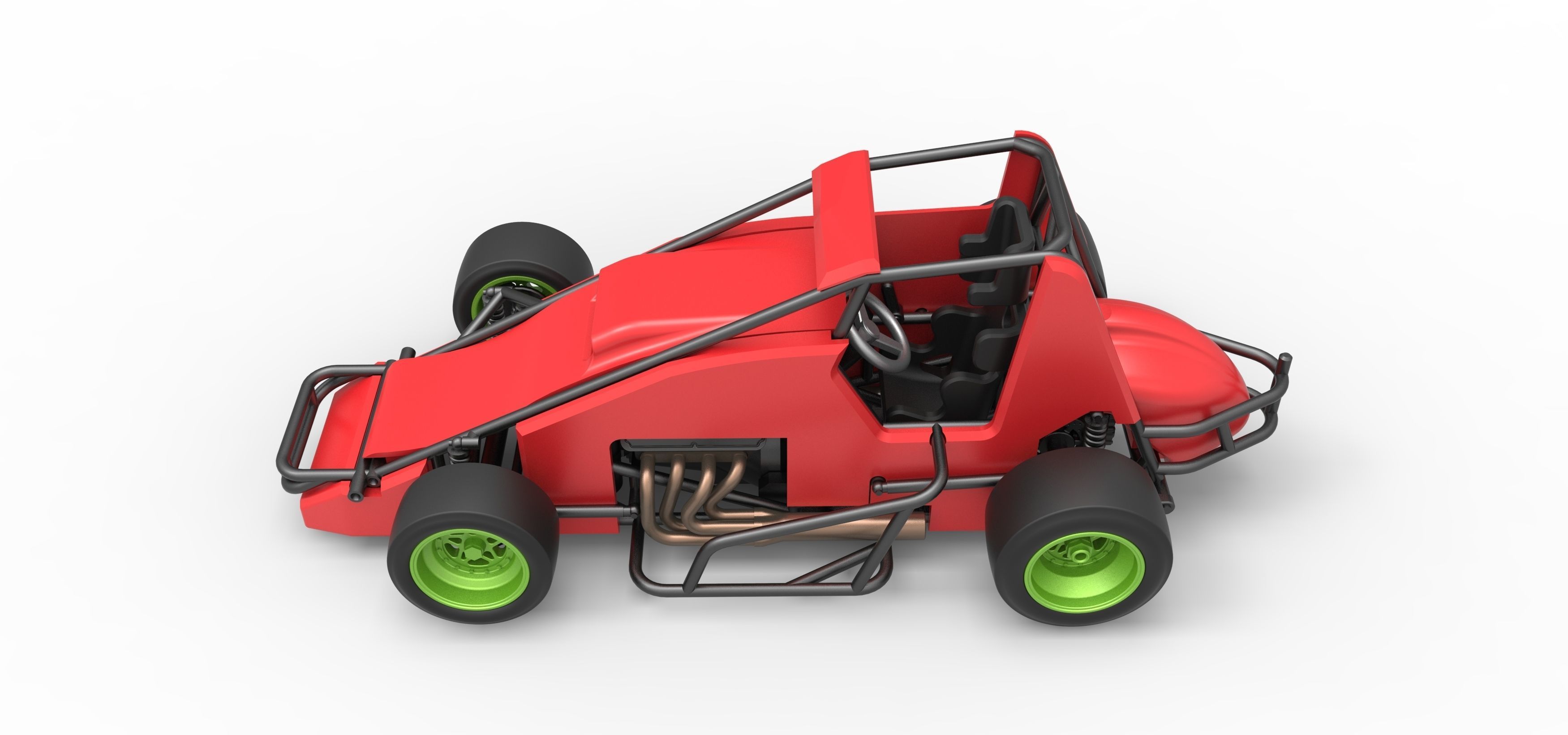 Pavement Sprint car Scale 1 to 25 3D print model_10