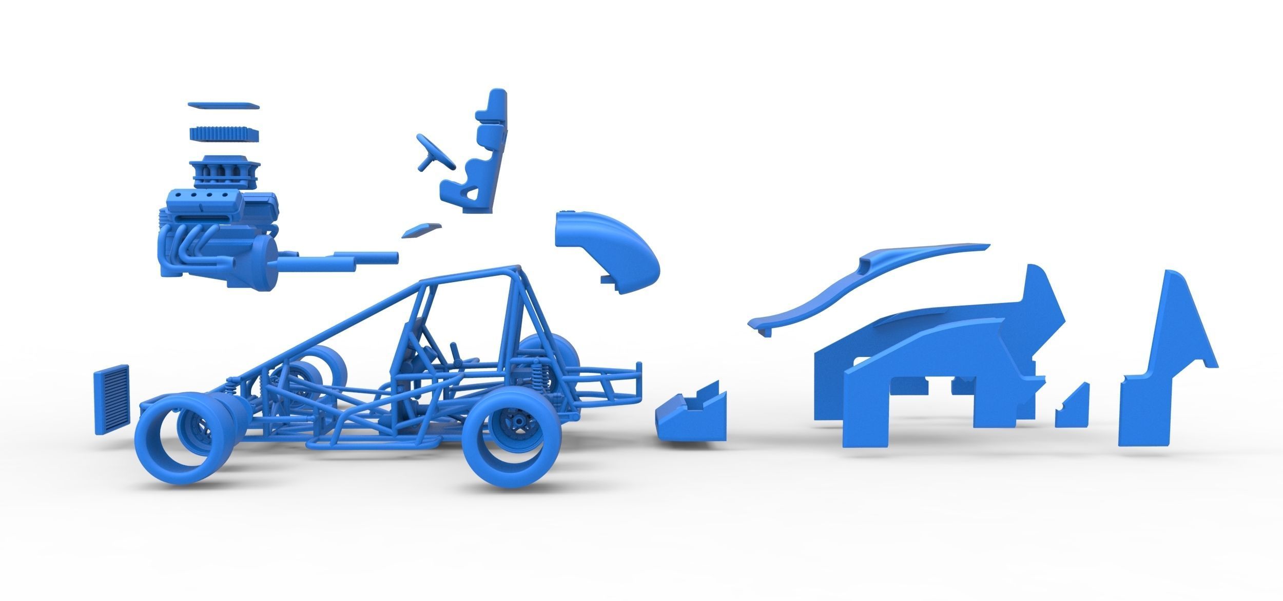 Pavement Sprint car Scale 1 to 25 3D print model_46