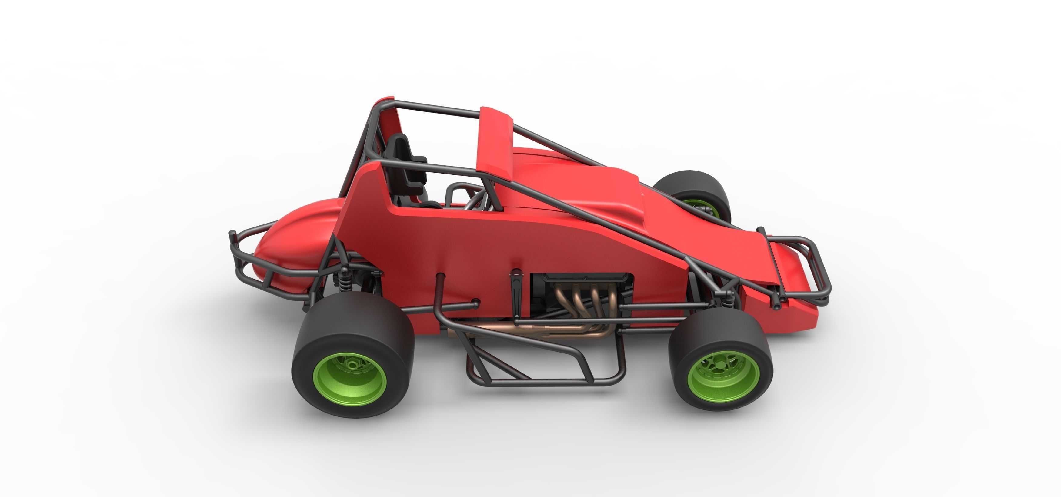 Pavement Sprint car Scale 1 to 25 3D print model_19