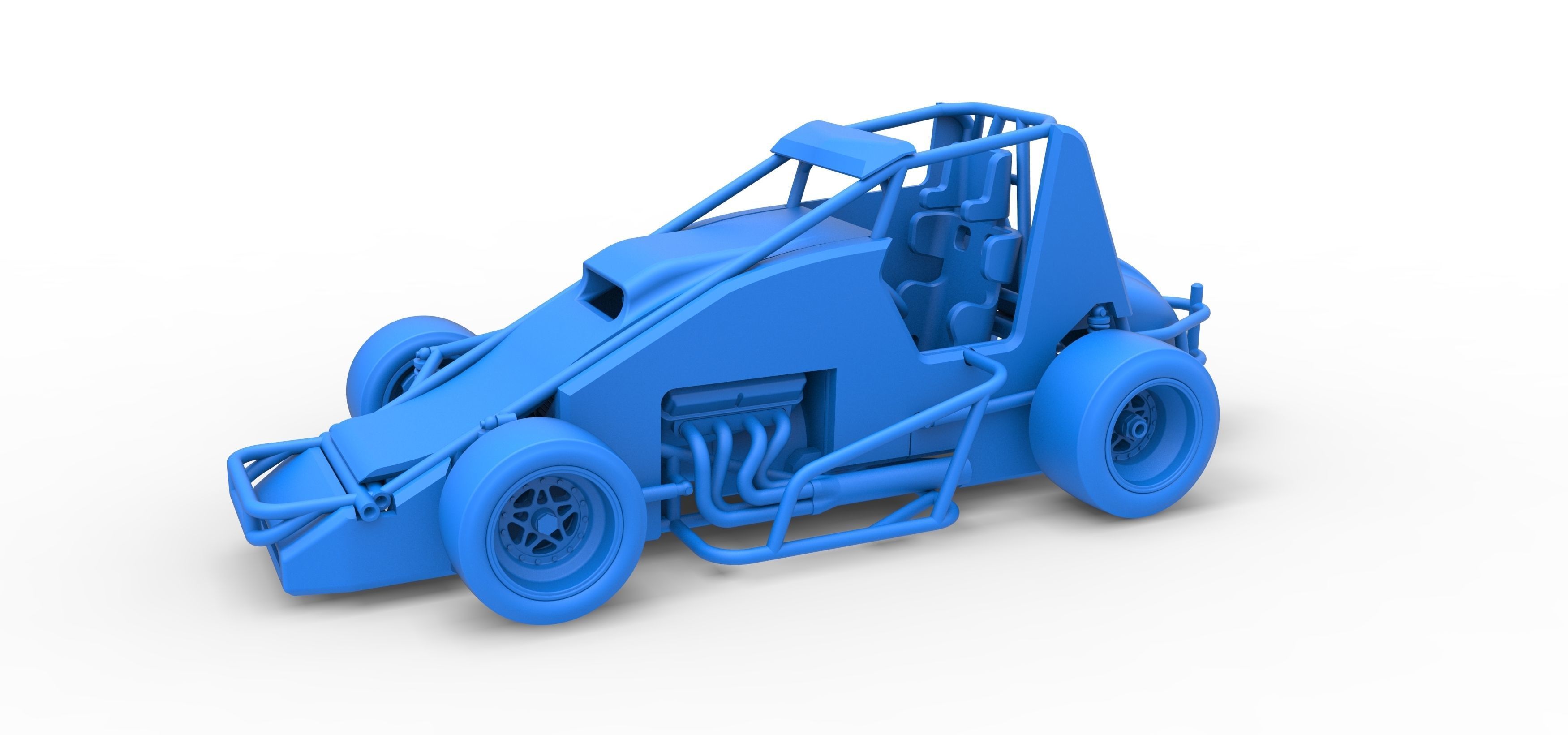 Pavement Sprint car Scale 1 to 25 3D print model_22
