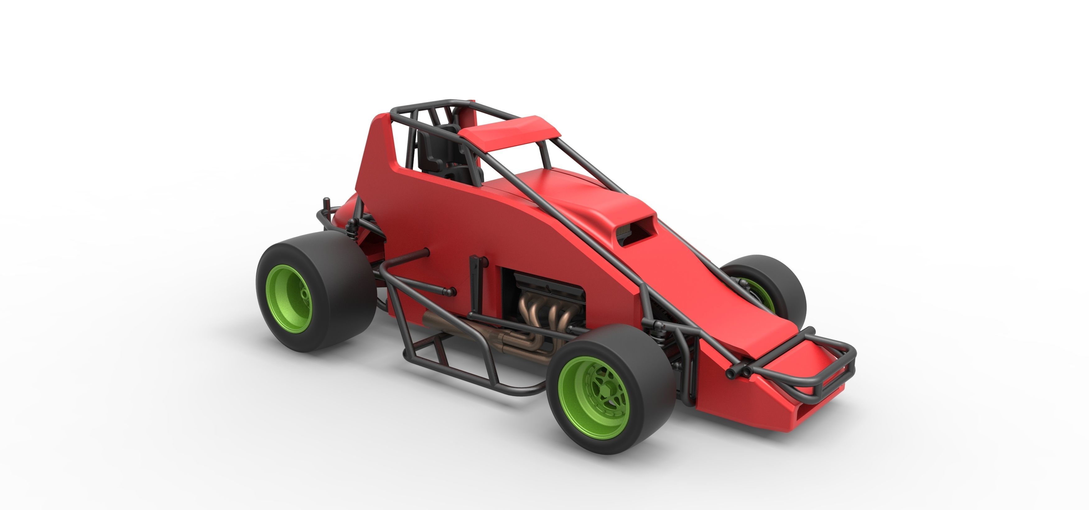 Pavement Sprint car Scale 1 to 25 3D print model_20
