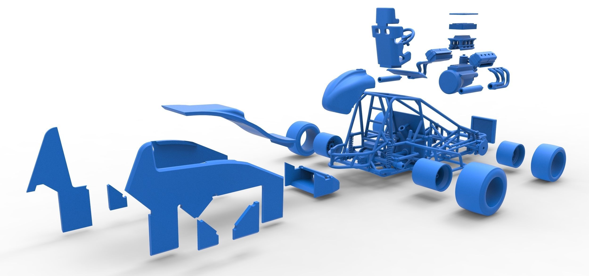 Pavement Sprint car Scale 1 to 25 3D print model_50