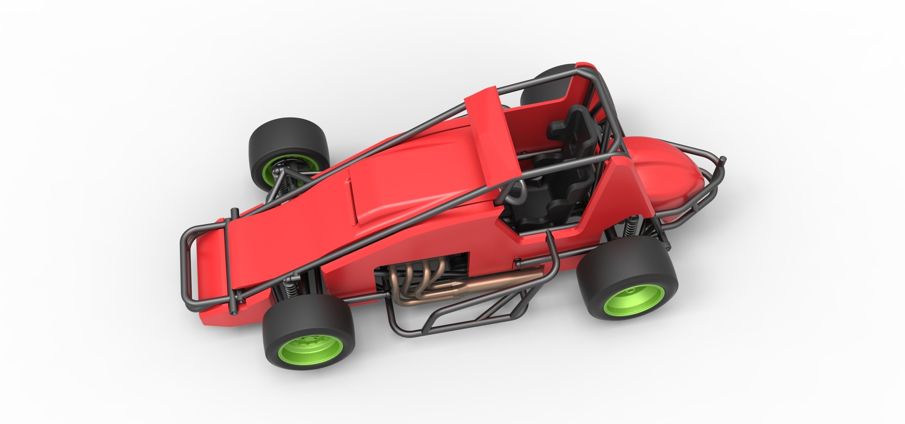 Pavement Sprint car Scale 1 to 25 3D print model_4