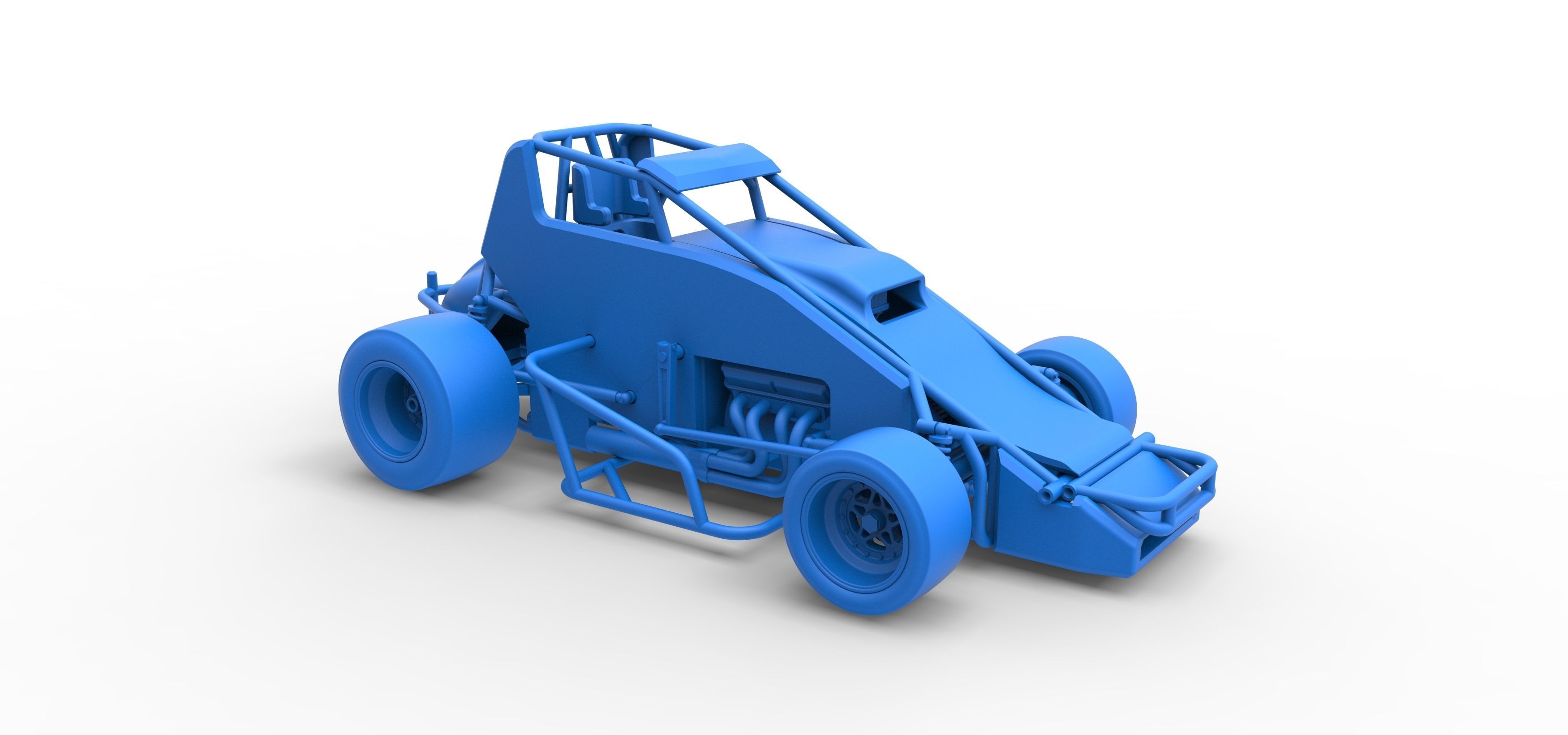 Pavement Sprint car Scale 1 to 25 3D print model_40