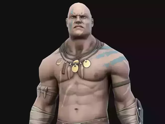 Stylized Barbarian Low-poly 3D model