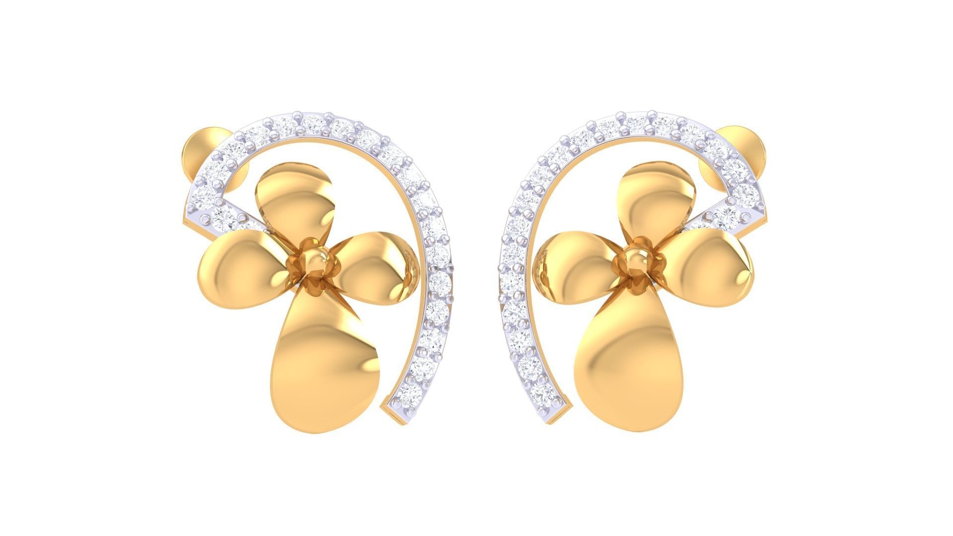 Studs Earrings - 23 3D print model_2
