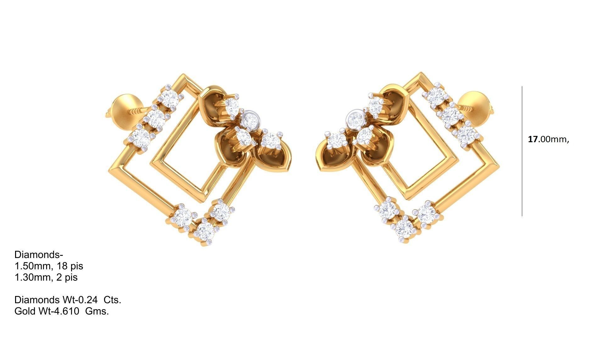 Studs Earrings - 16 3D print model_1