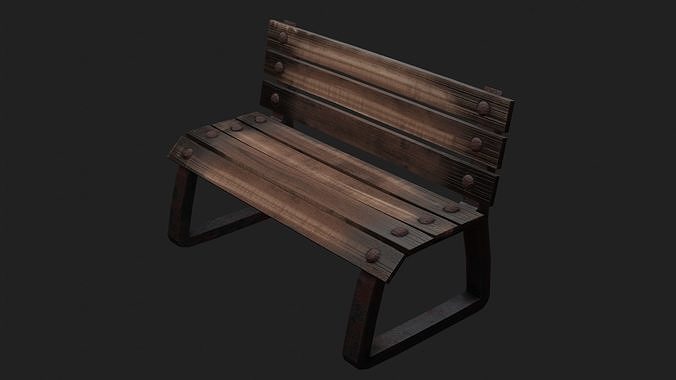 3D model of bench Free low-poly 3D model