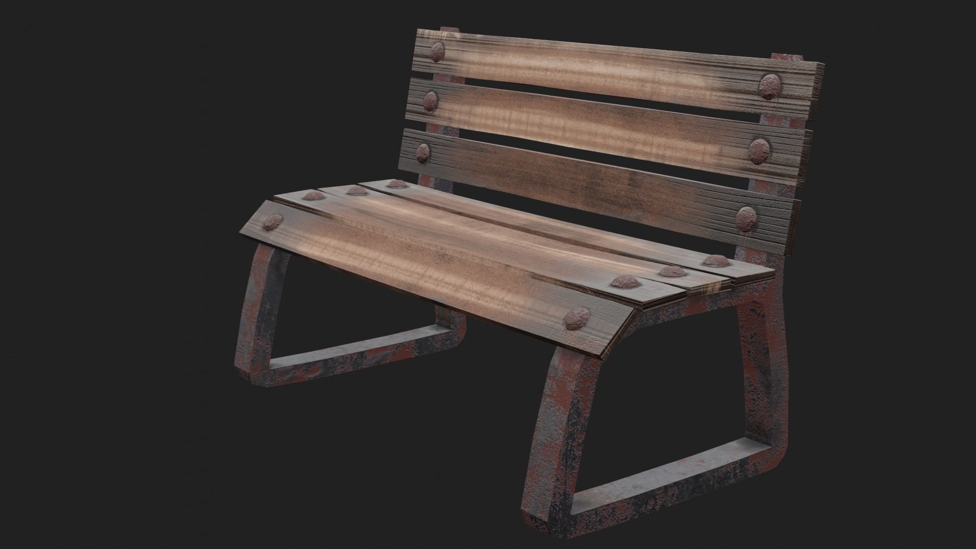 3D model of bench Free low-poly 3D model_5