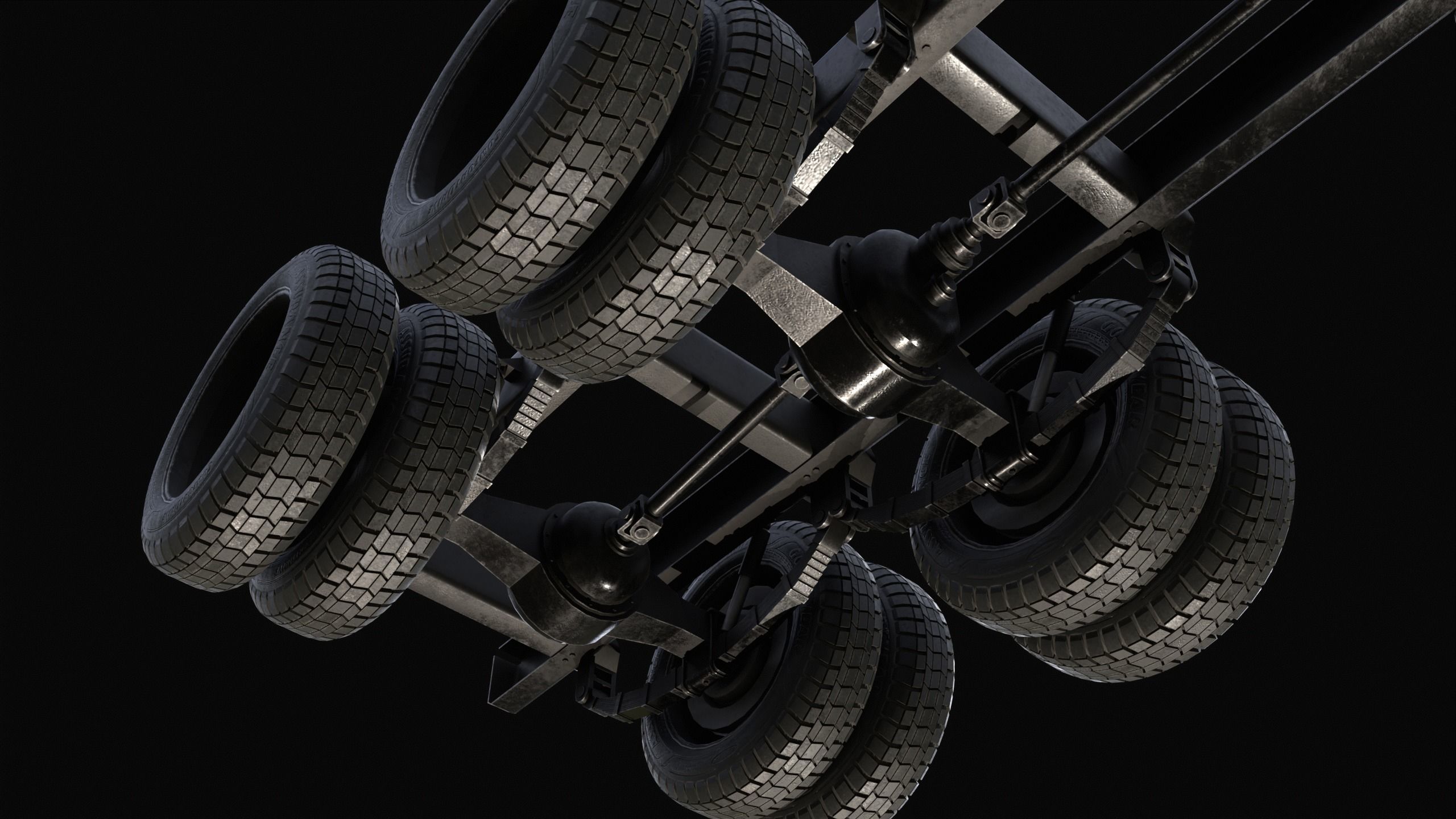 International Workstar 7400 Chassis White 3D model_8