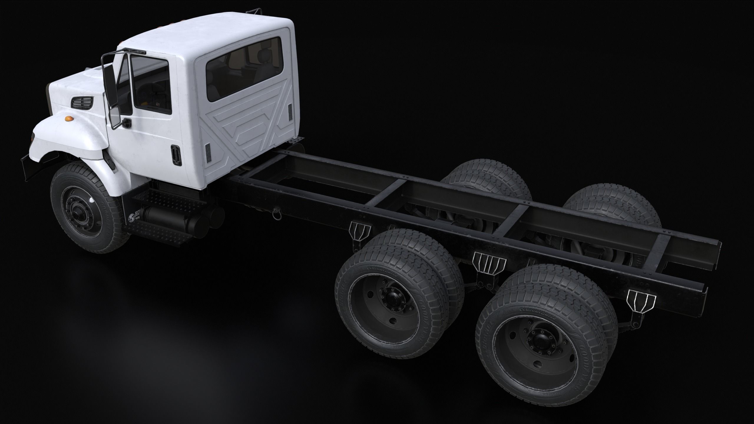 International Workstar 7400 Chassis White 3D model_1