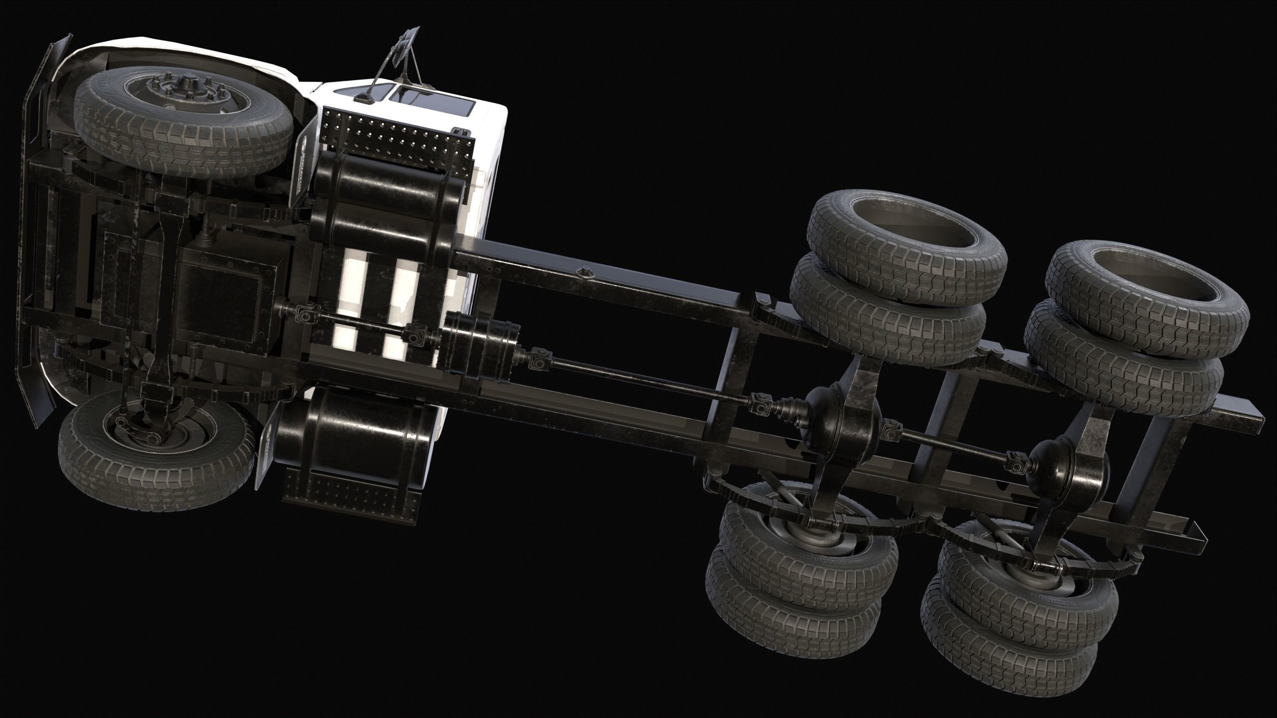 International Workstar 7400 Chassis White 3D model_9