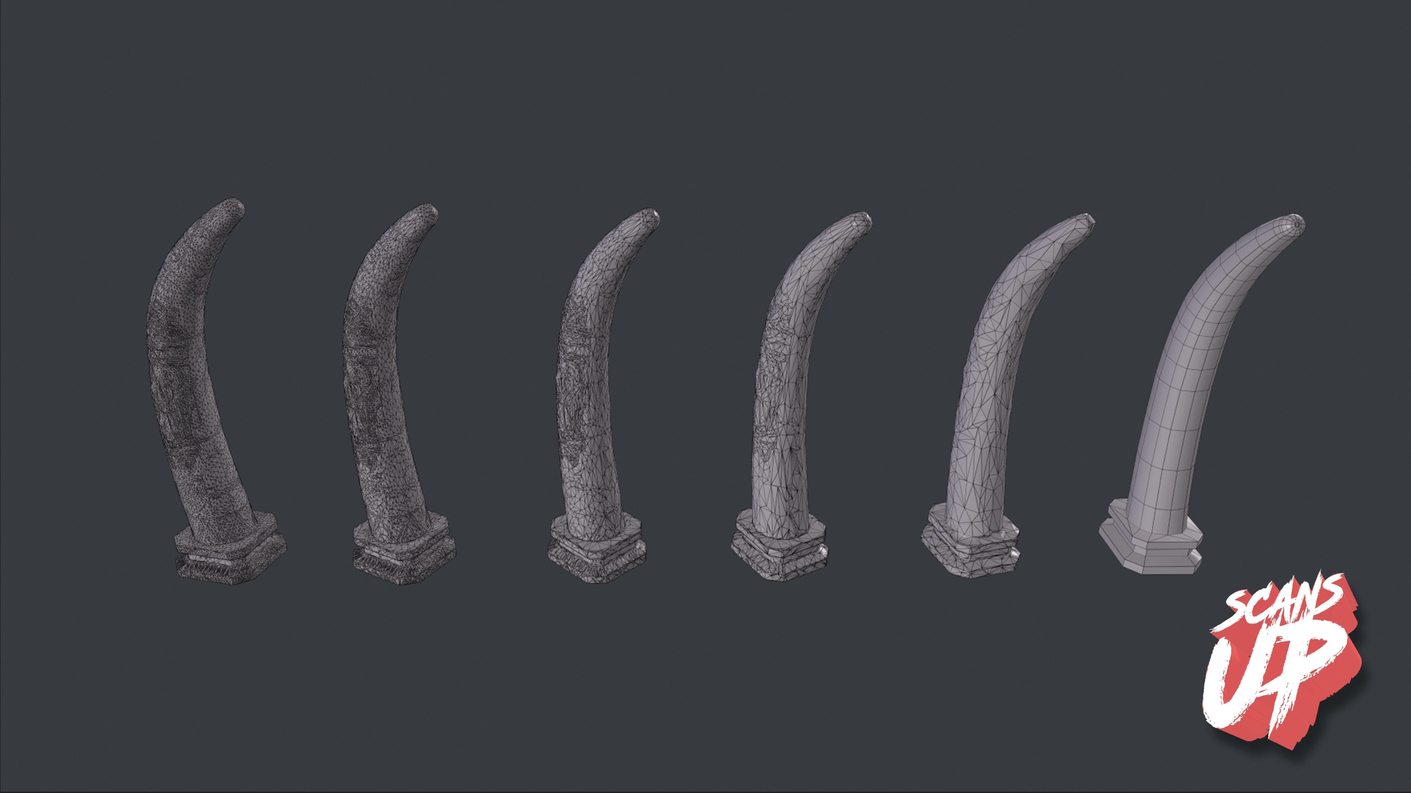 Tusk Decorative 01 - Stonelake3D Low-poly 3D model_3