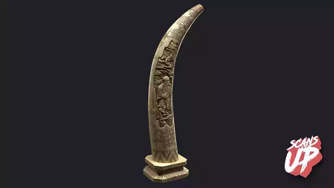  Tusk Decorative 01 - Stonelake3D Low-poly 3D model
