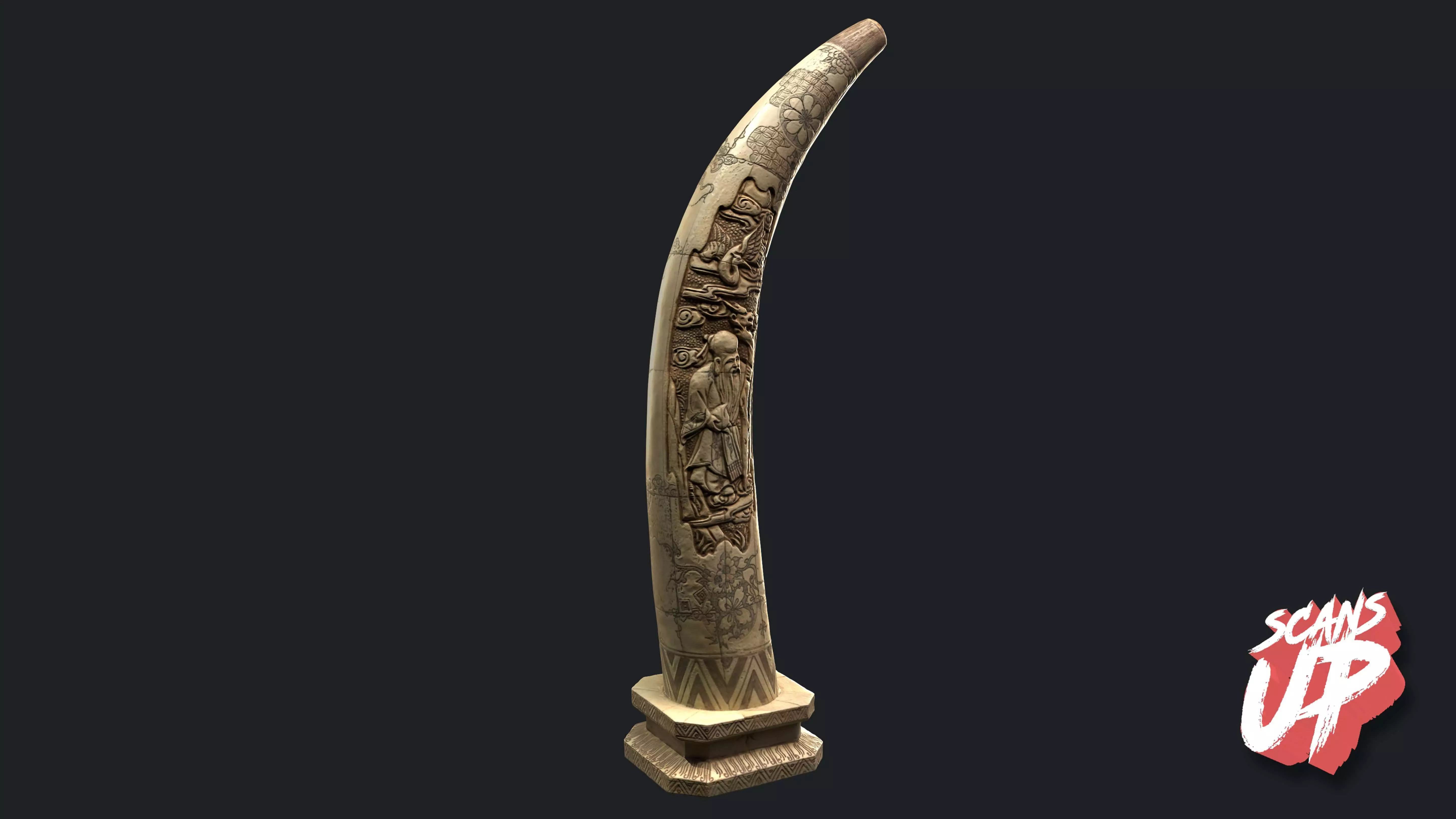 Tusk Decorative 01 - Stonelake3D Low-poly 3D model_0