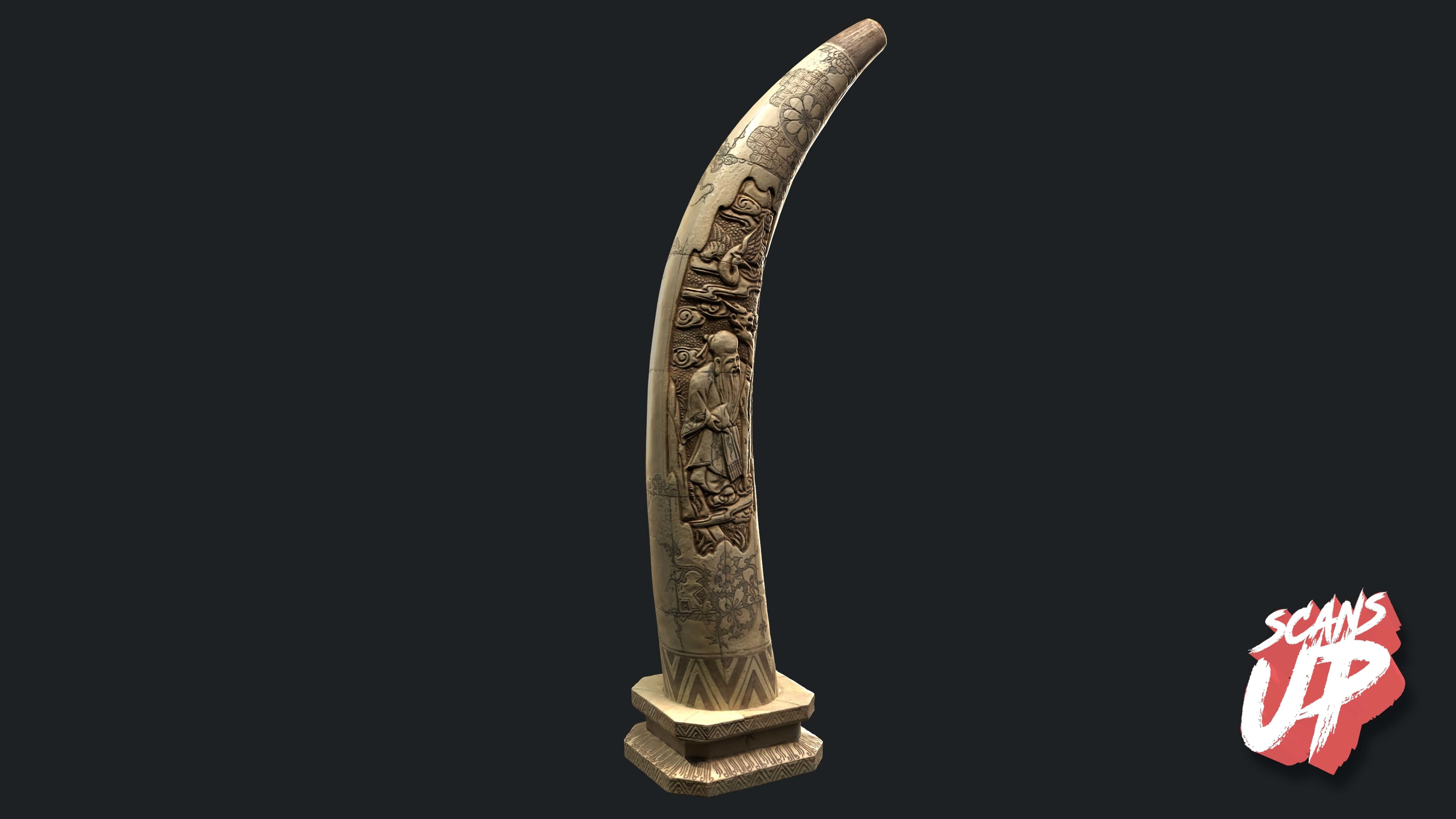 Tusk Decorative 01 - Stonelake3D Low-poly 3D model_4