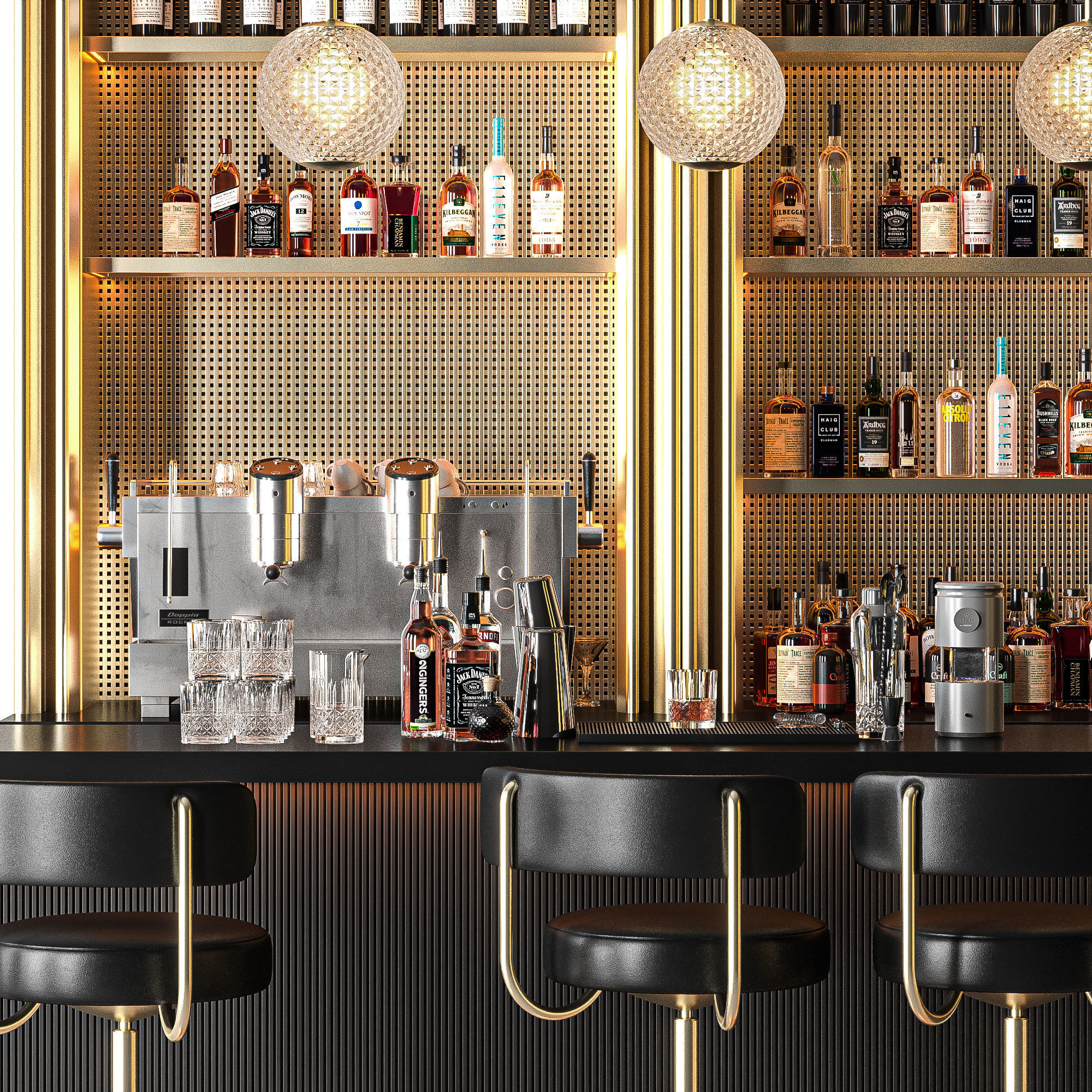 Golden Bar 3D model_1