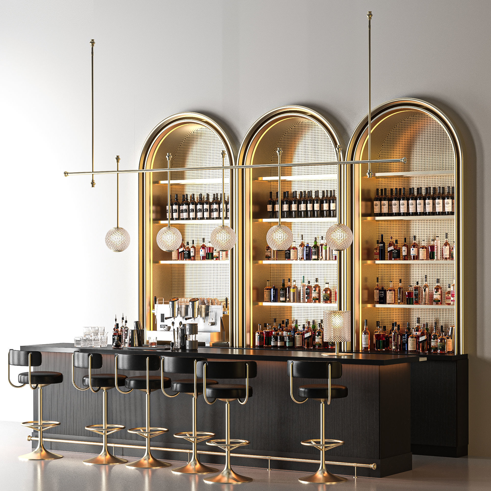 Golden Bar 3D model_3