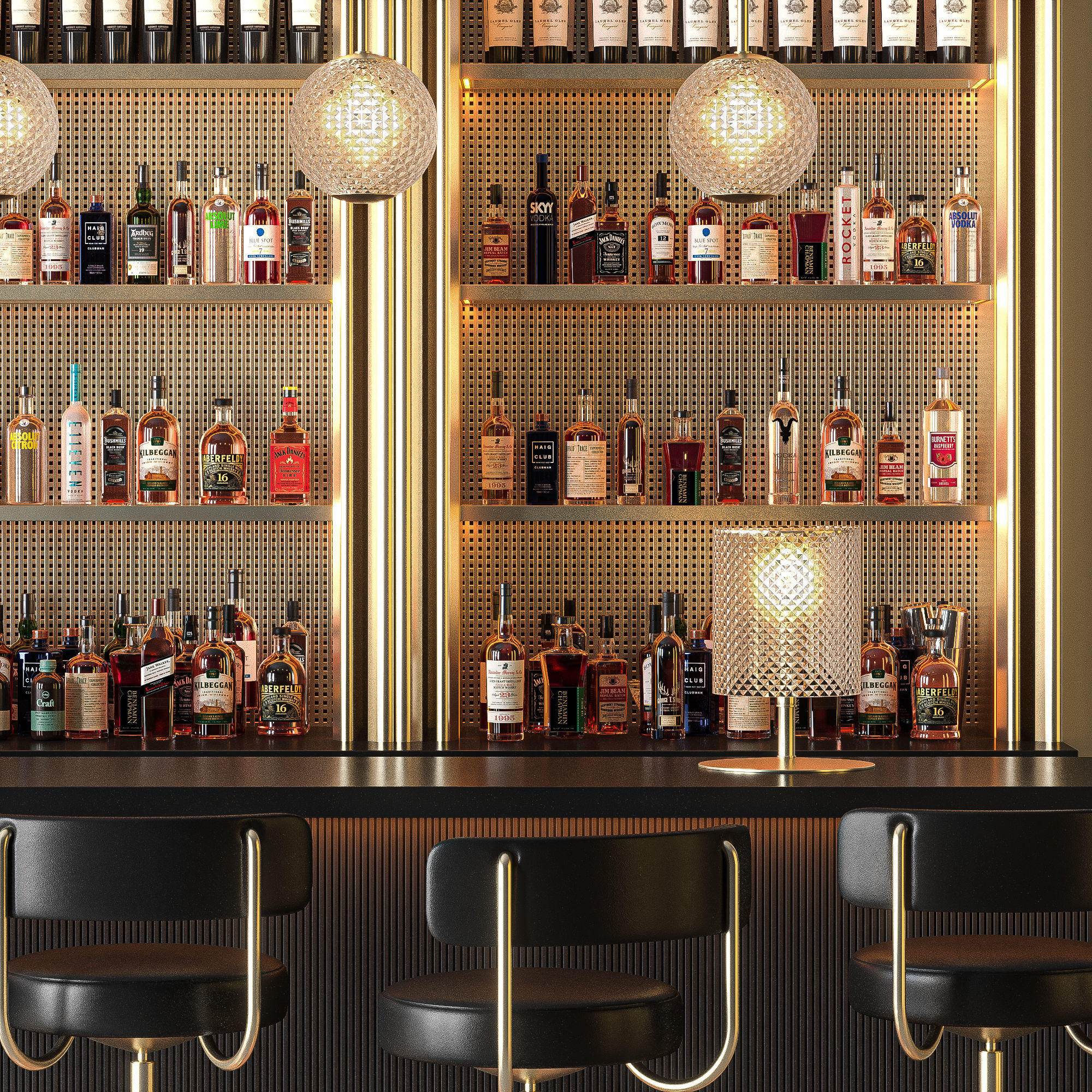 Golden Bar 3D model_2