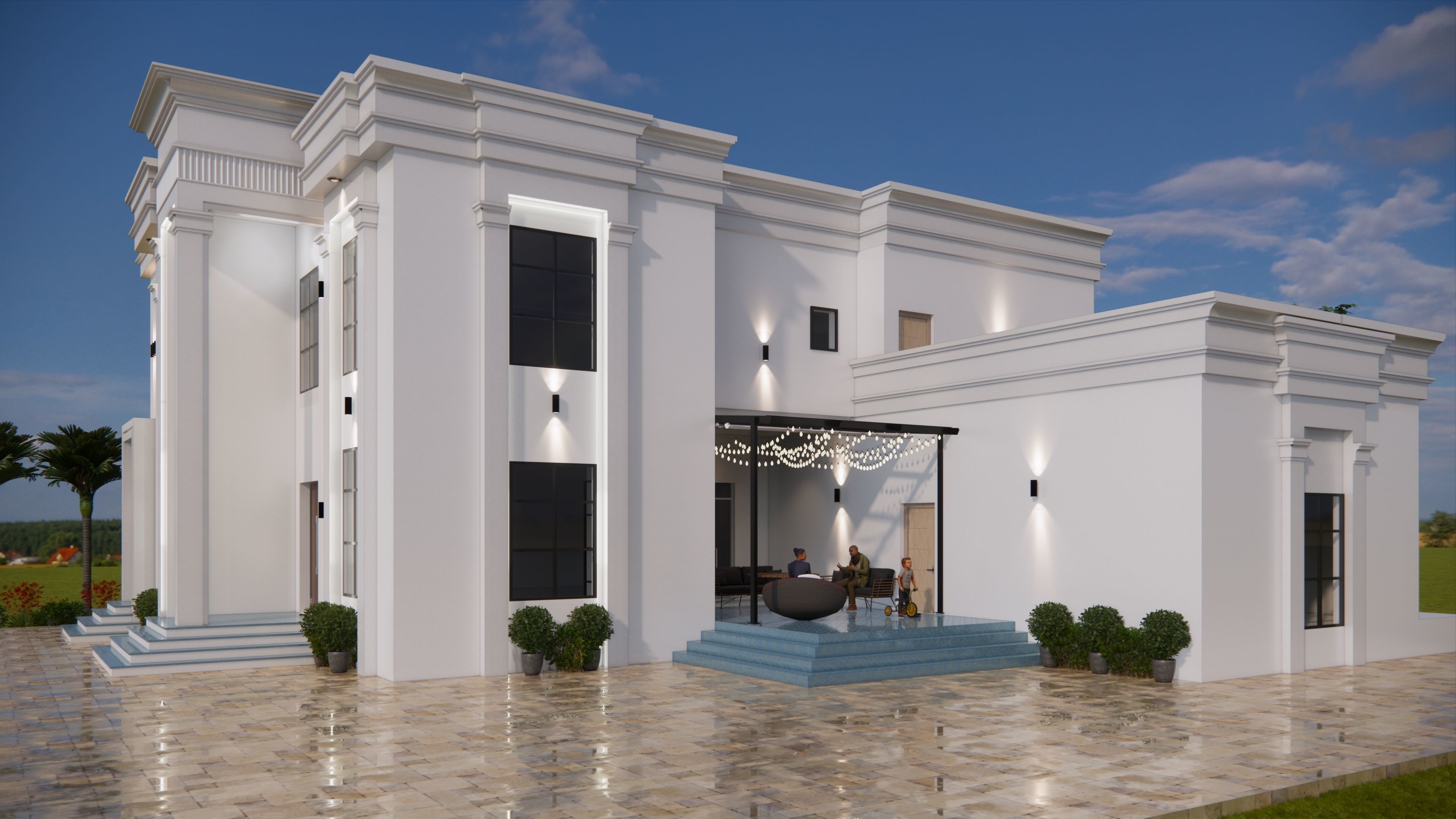 modern villa oman 3D model_2