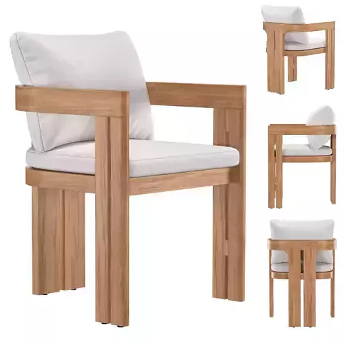 MATIRA TEAK ARMCHAIR 3D model