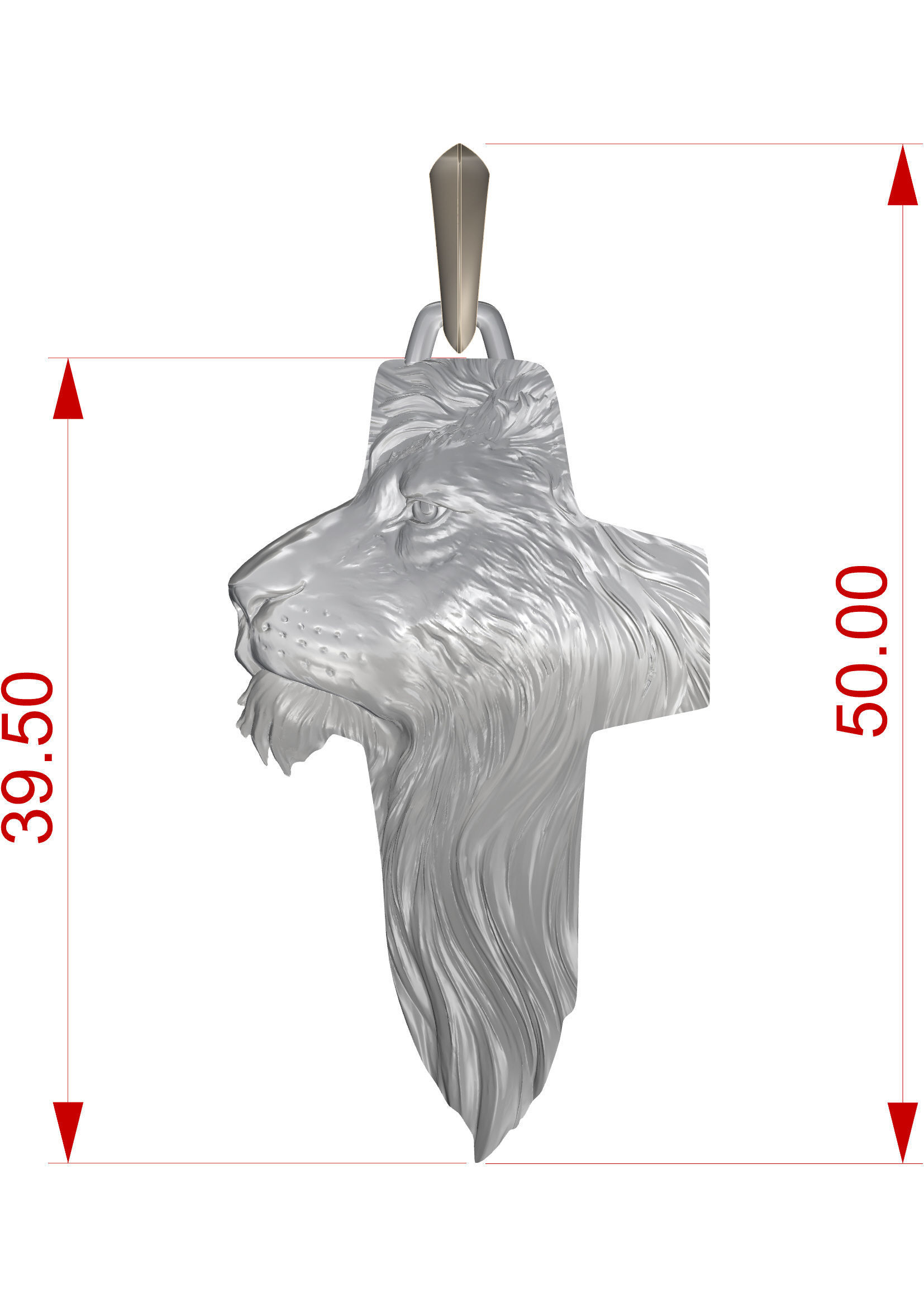 Pendant Lion Cross 3D print model_11
