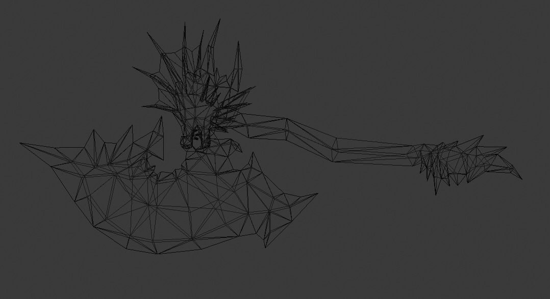 Futuristic Axe Low-poly 3D model_14