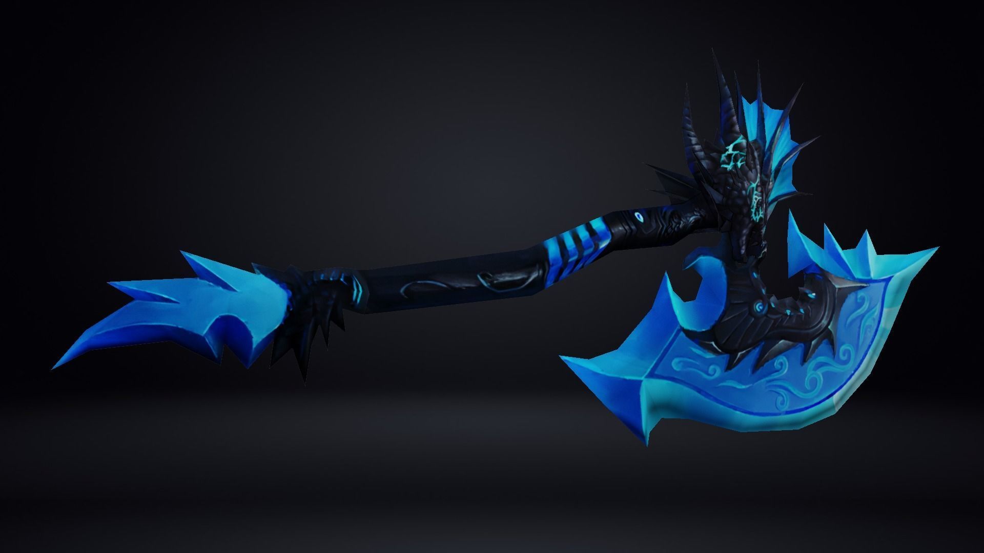Futuristic Axe Low-poly 3D model_6