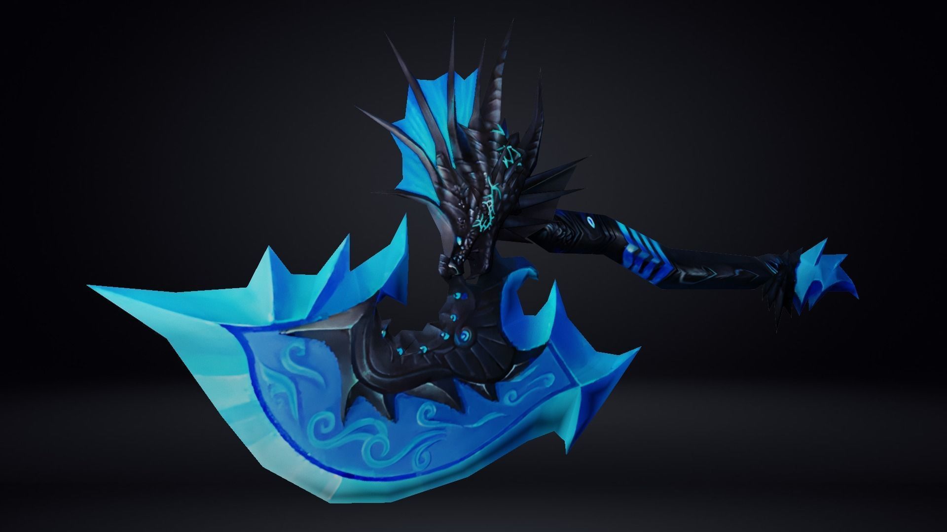 Futuristic Axe Low-poly 3D model_3