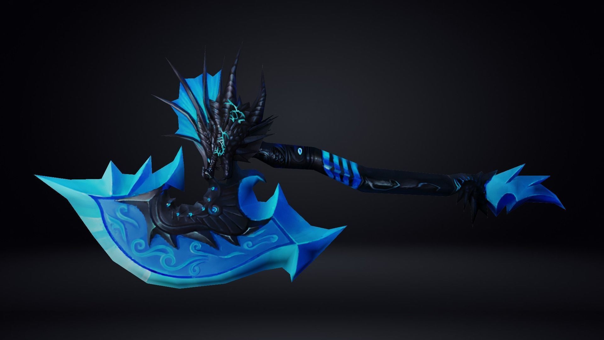 Futuristic Axe Low-poly 3D model_7