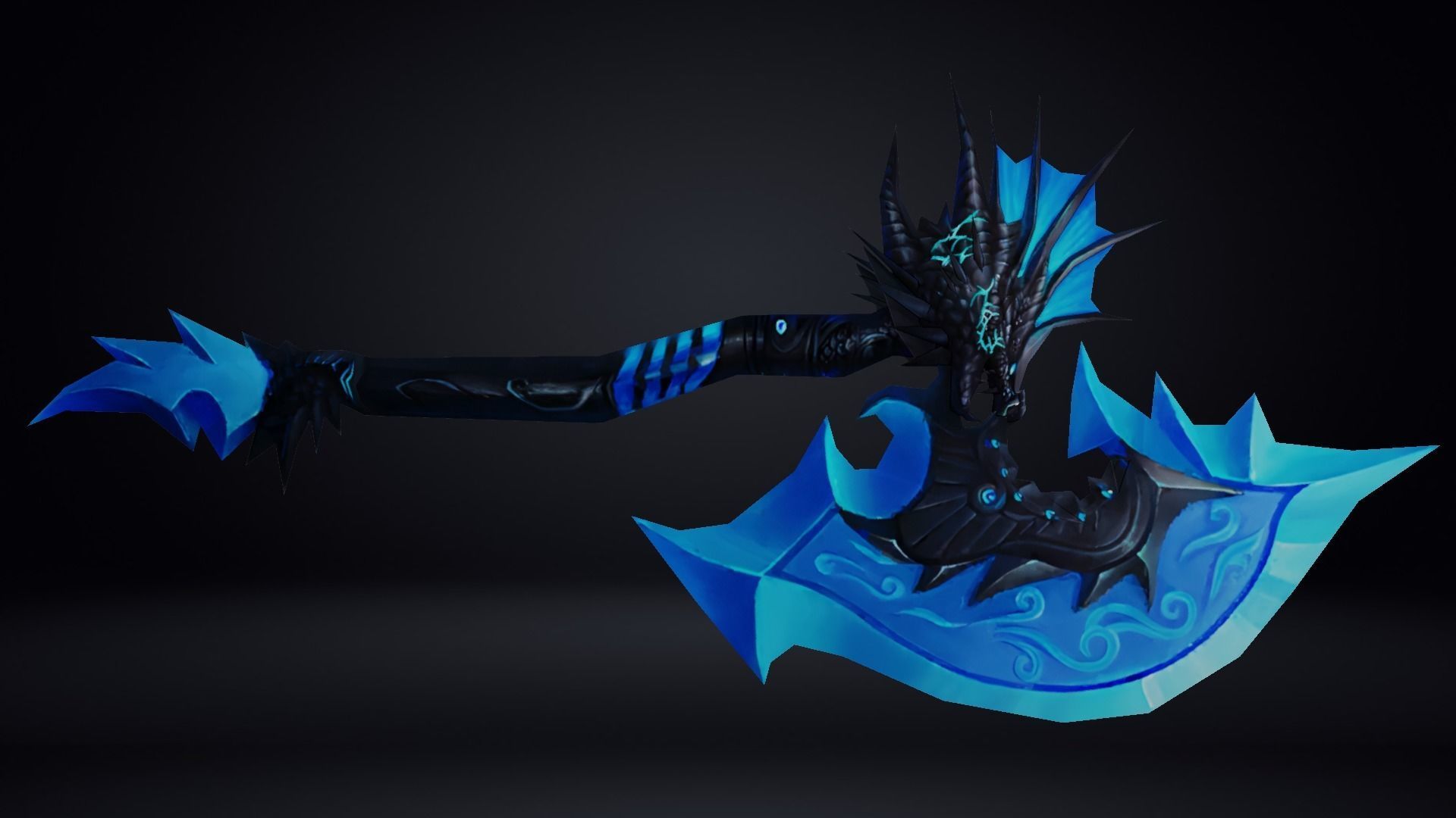 Futuristic Axe Low-poly 3D model_5