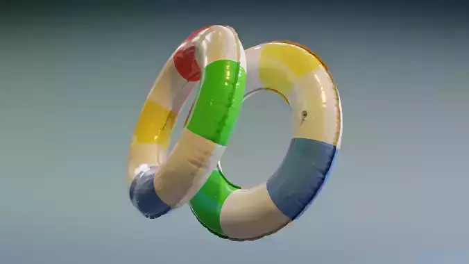 Swimming Ring - Colorful Low-poly 3D model