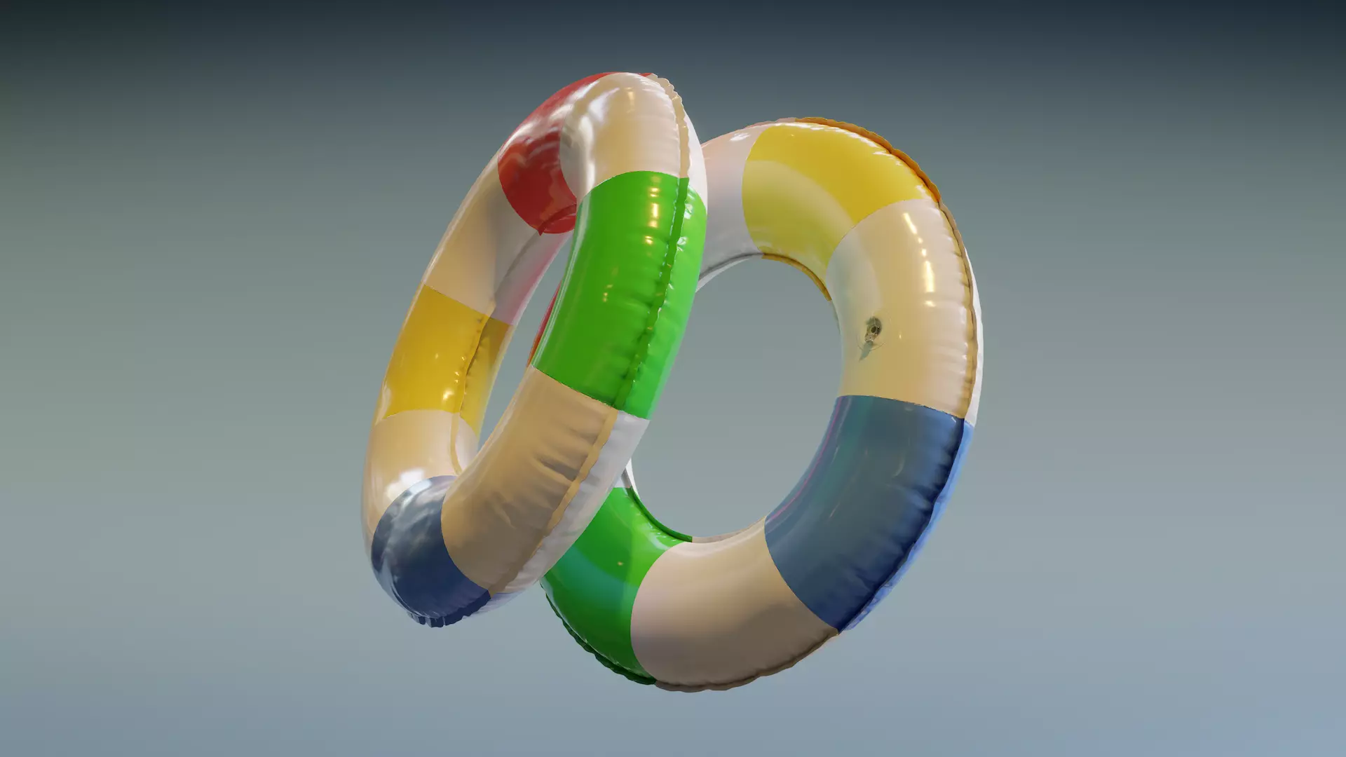 Swimming Ring - Colorful Low-poly 3D model_0