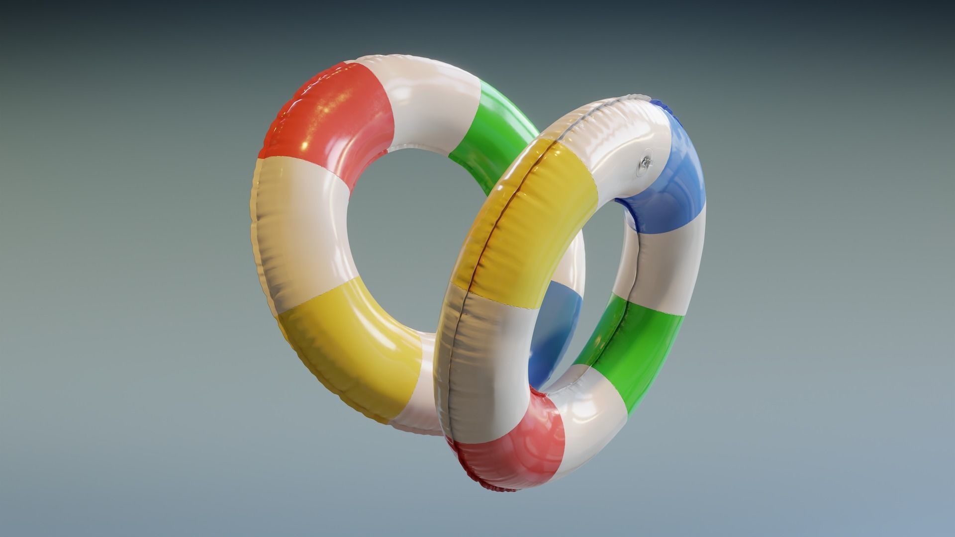 Swimming Ring - Colorful Low-poly 3D model_2
