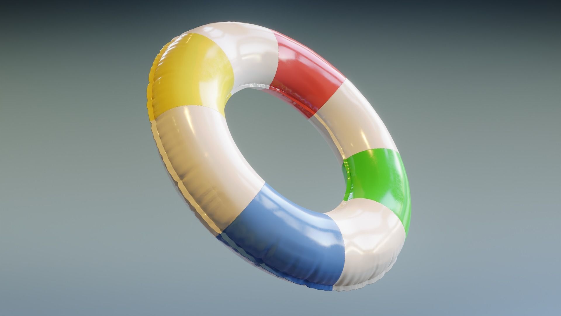 Swimming Ring - Colorful Low-poly 3D model_3