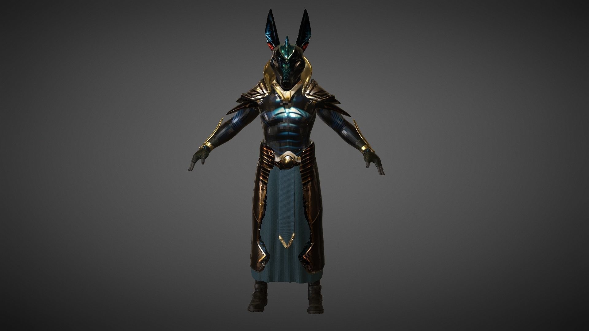 Anubis Low-poly 3D model_6