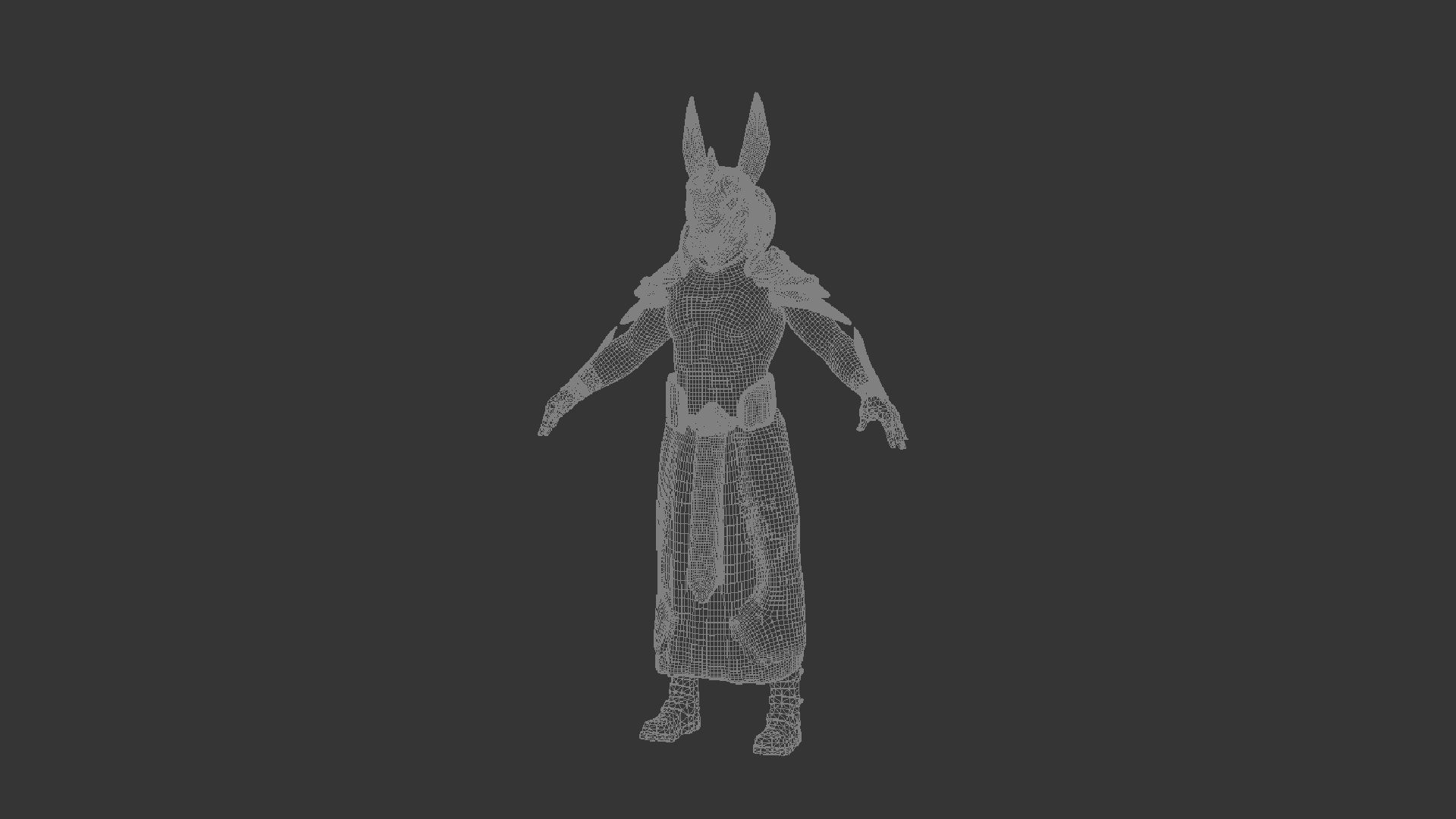 Anubis Low-poly 3D model_7