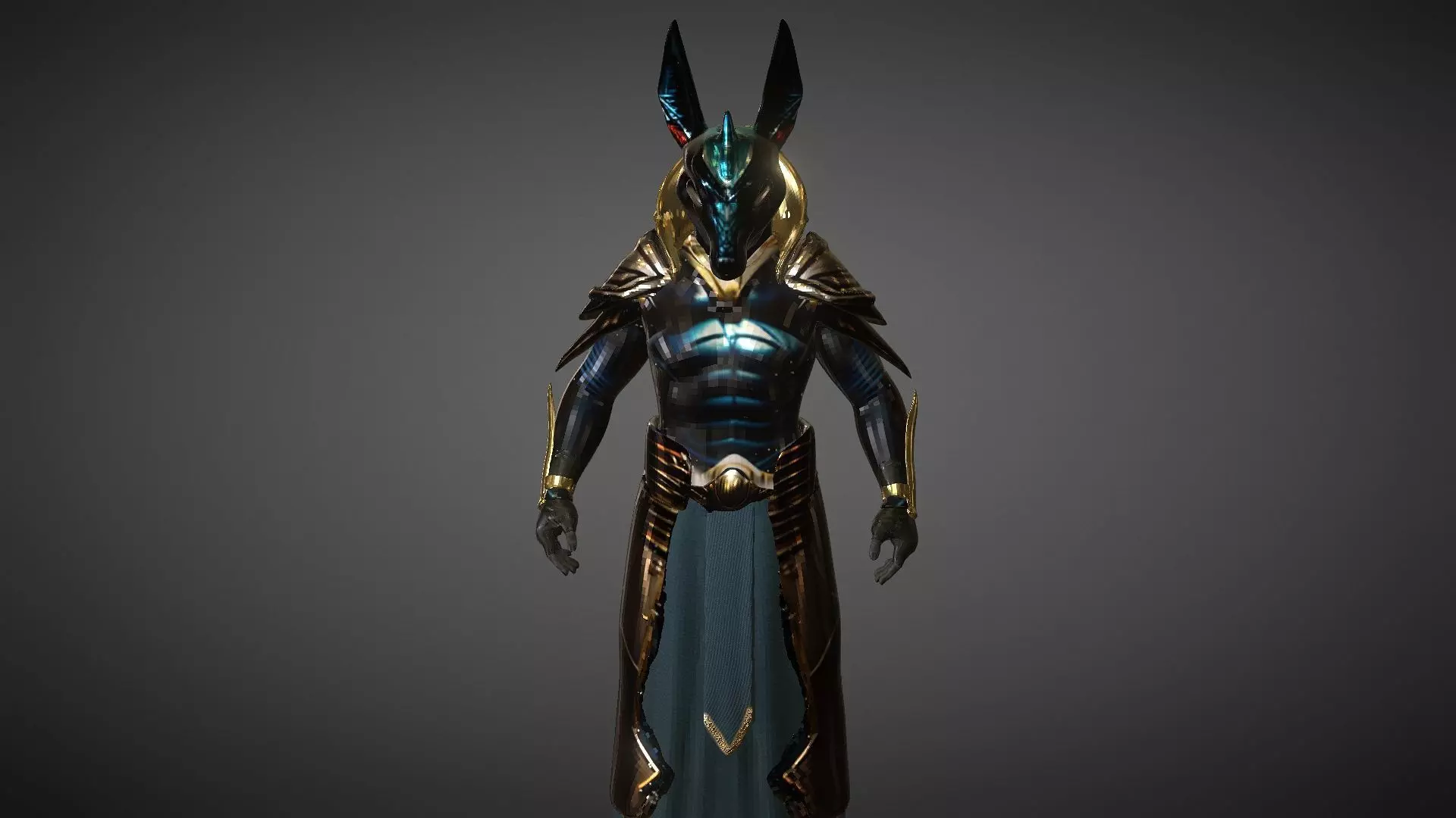 Anubis Low-poly 3D model_0