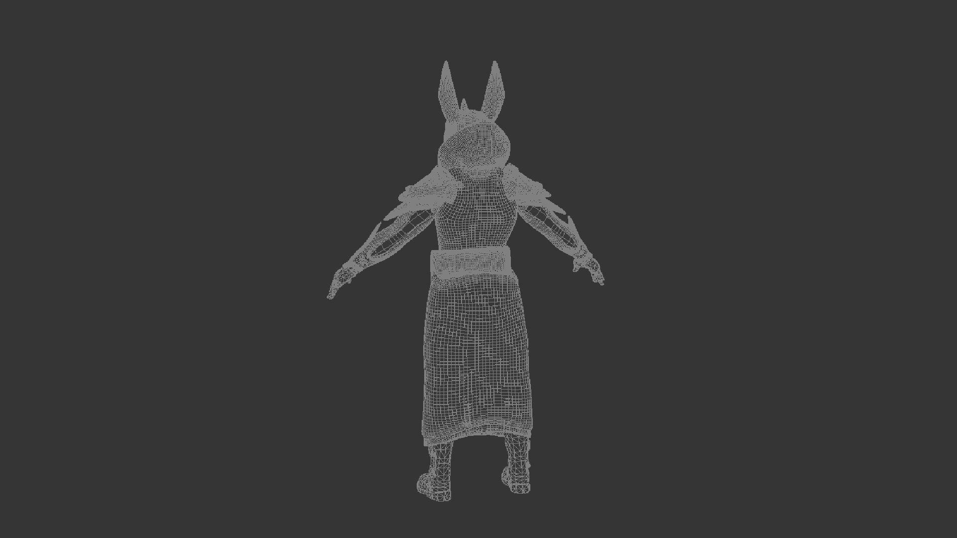 Anubis Low-poly 3D model_8