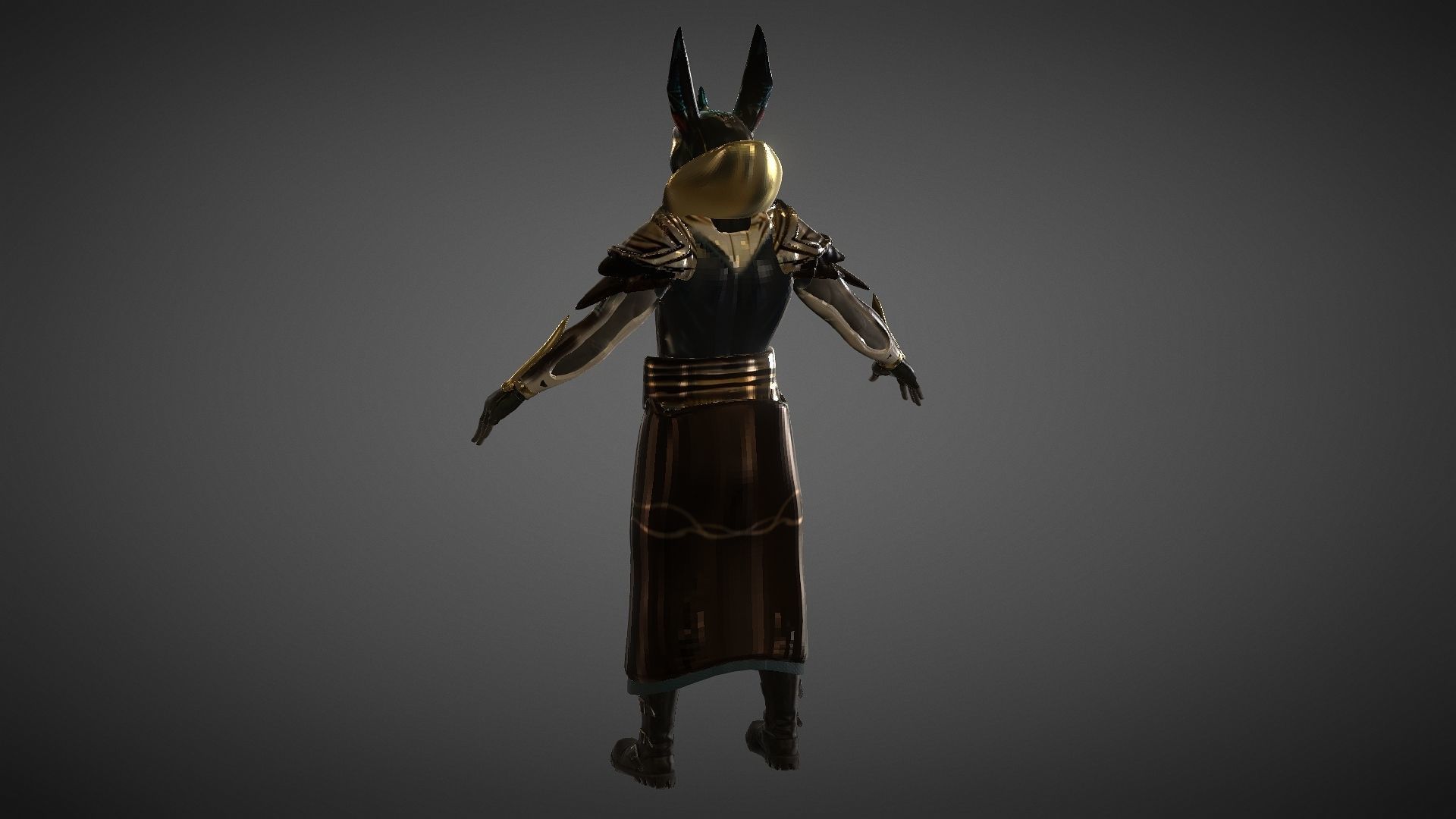 Anubis Low-poly 3D model_4