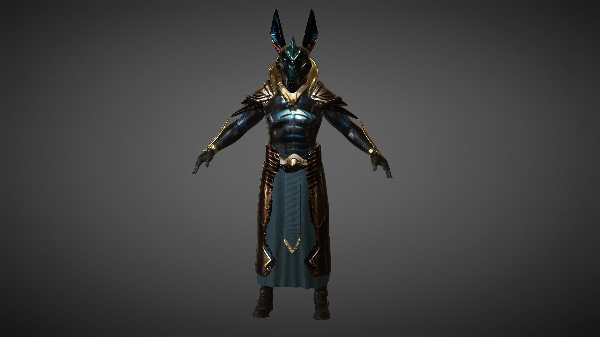 Anubis Low-poly 3D model_2