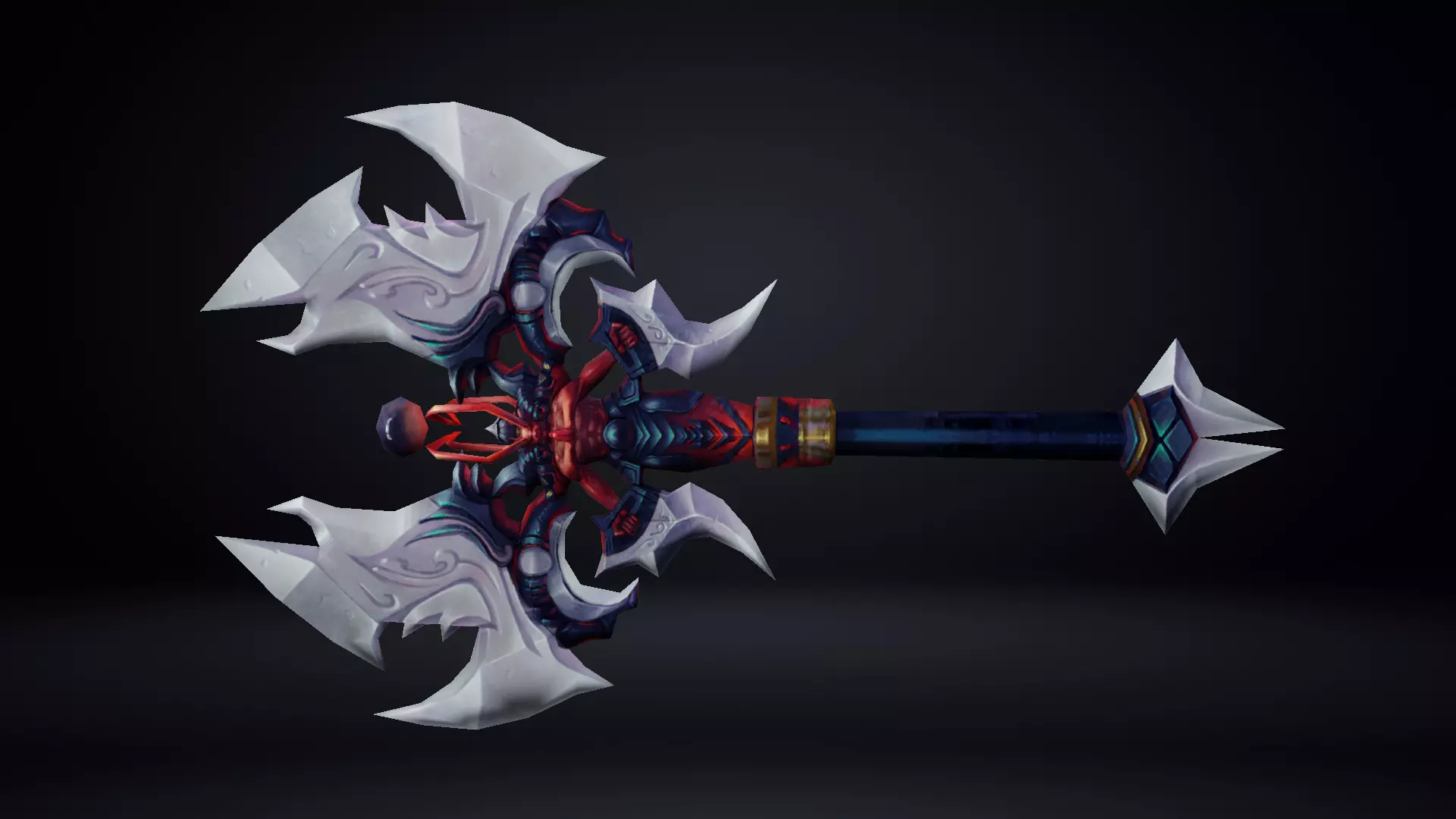 Futuristic Axe Low-poly 3D model_0