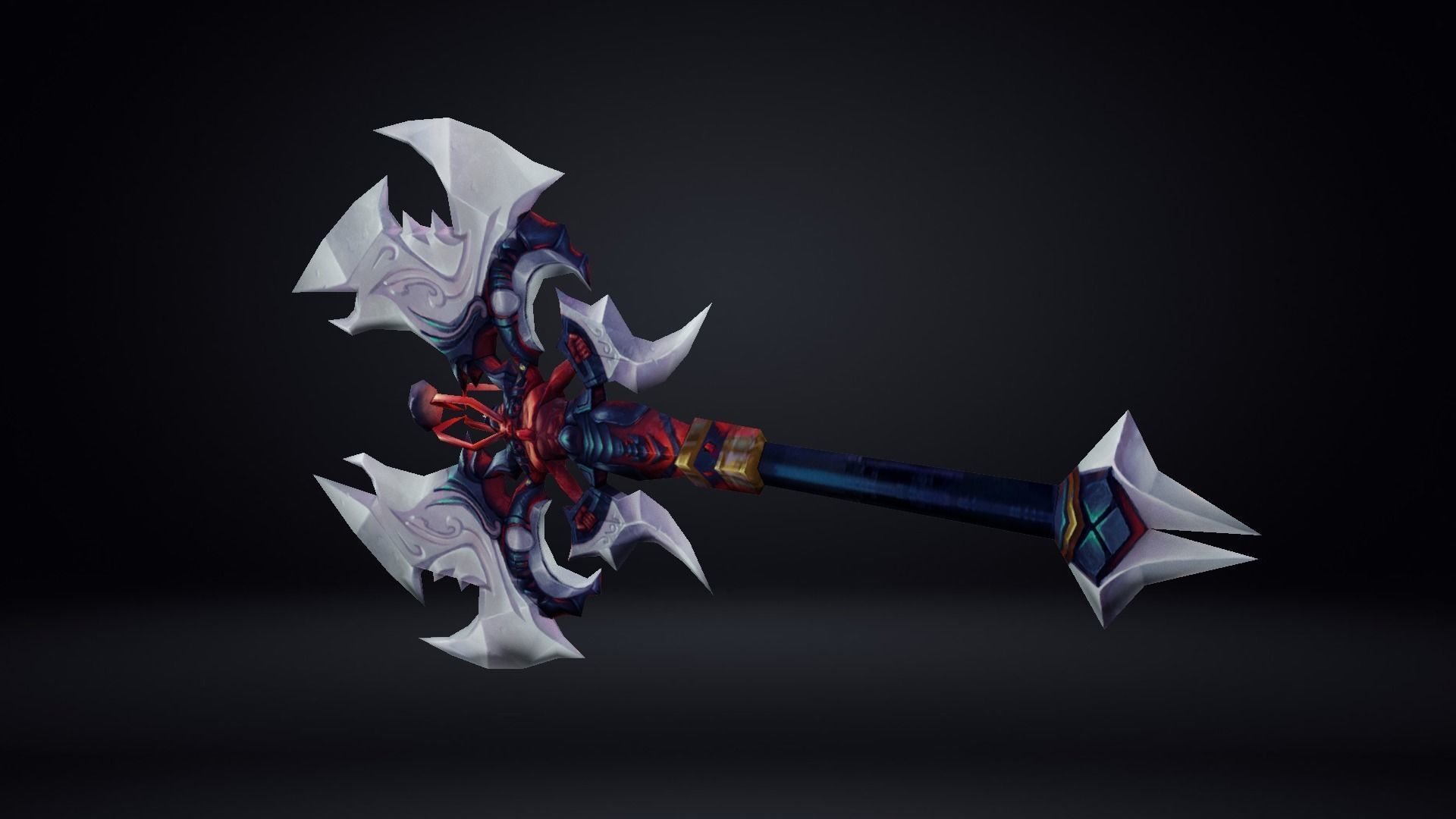 Futuristic Axe Low-poly 3D model_1